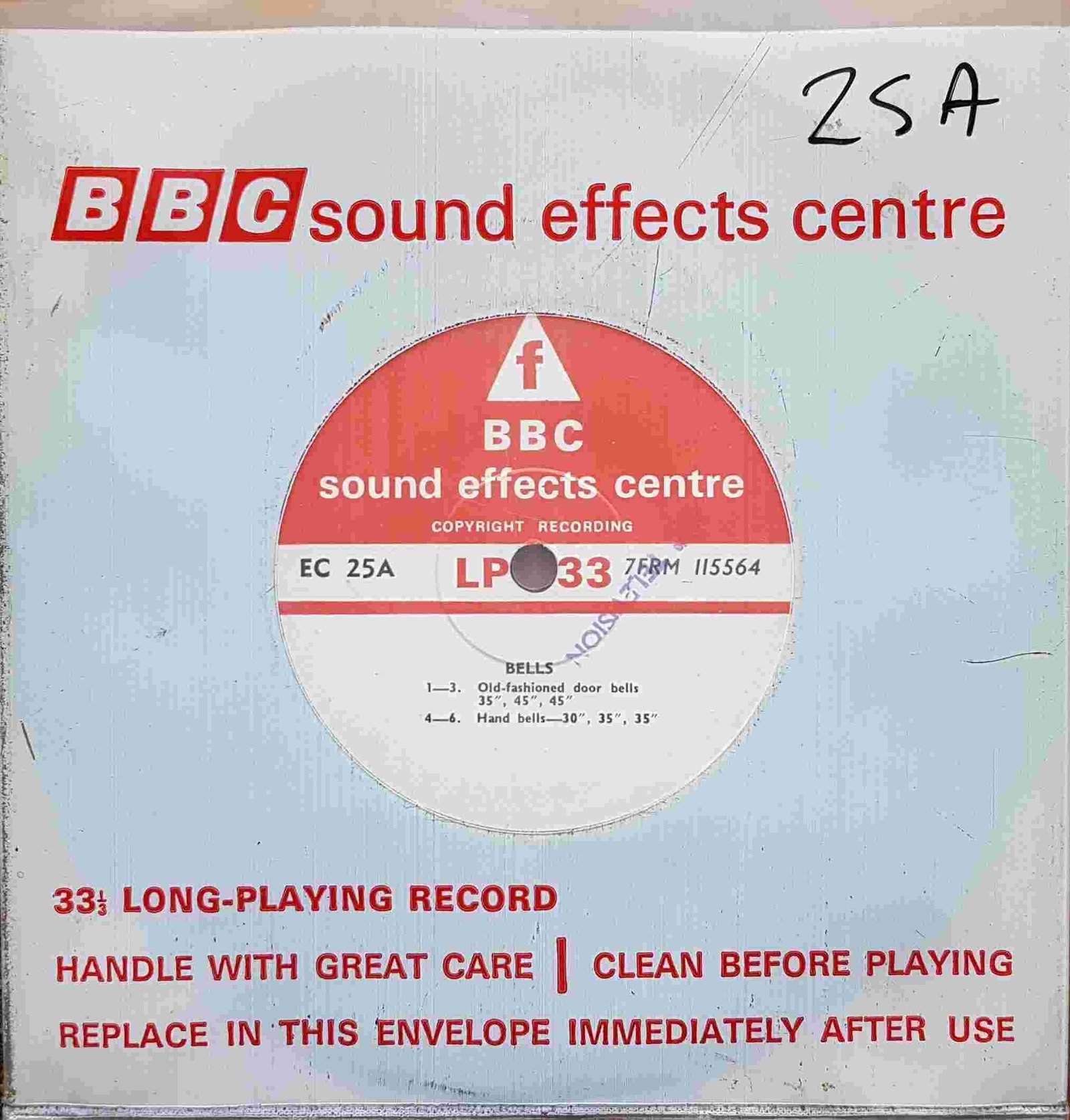 EC 25A Bells / Door chimes and buzzerds Not registered from the BBC singles - Records and Tapes library Picture of EC 25A Bells / Door chimes and buzzerds by artist Not registered from the BBC singles - Records and Tapes library