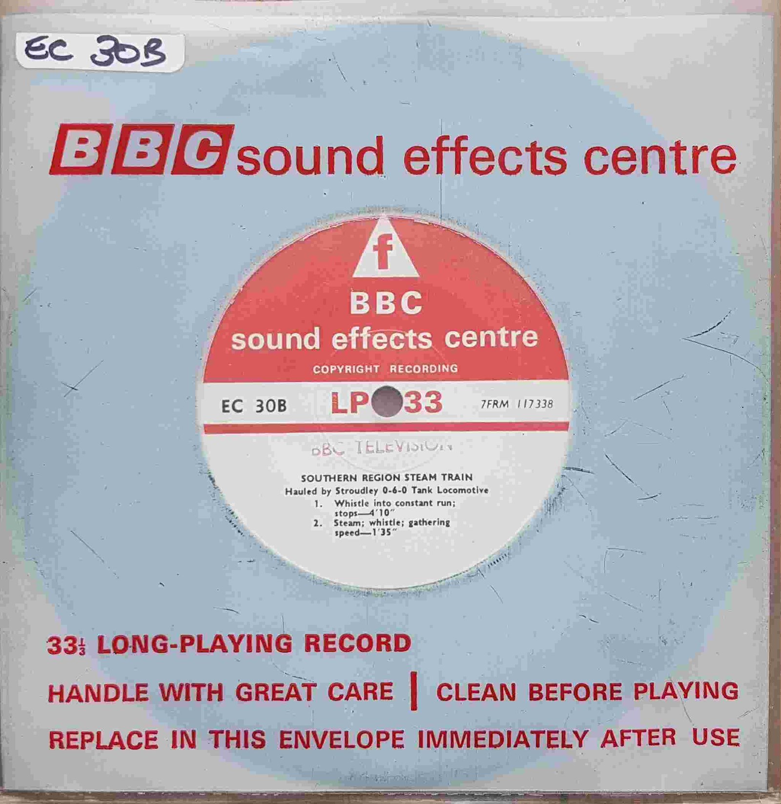 EC 30B Southern Region Steam Train Not registered from the BBC singles - Records and Tapes library Picture of EC 30B Southern Region Steam Train by artist Not registered from the BBC singles - Records and Tapes library