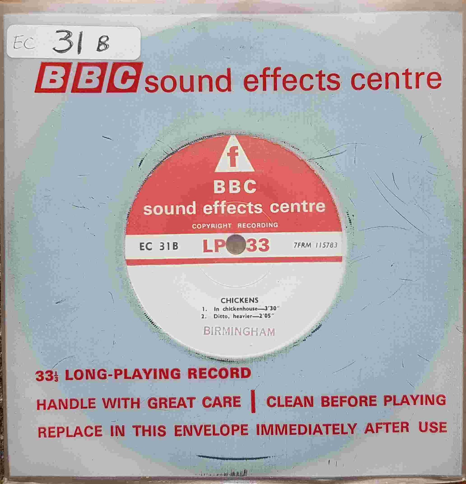 EC 31B Chickens / Poultry Not registered from the BBC singles - Records and Tapes library Picture of EC 31B Chickens / Poultry by artist Not registered from the BBC singles - Records and Tapes library