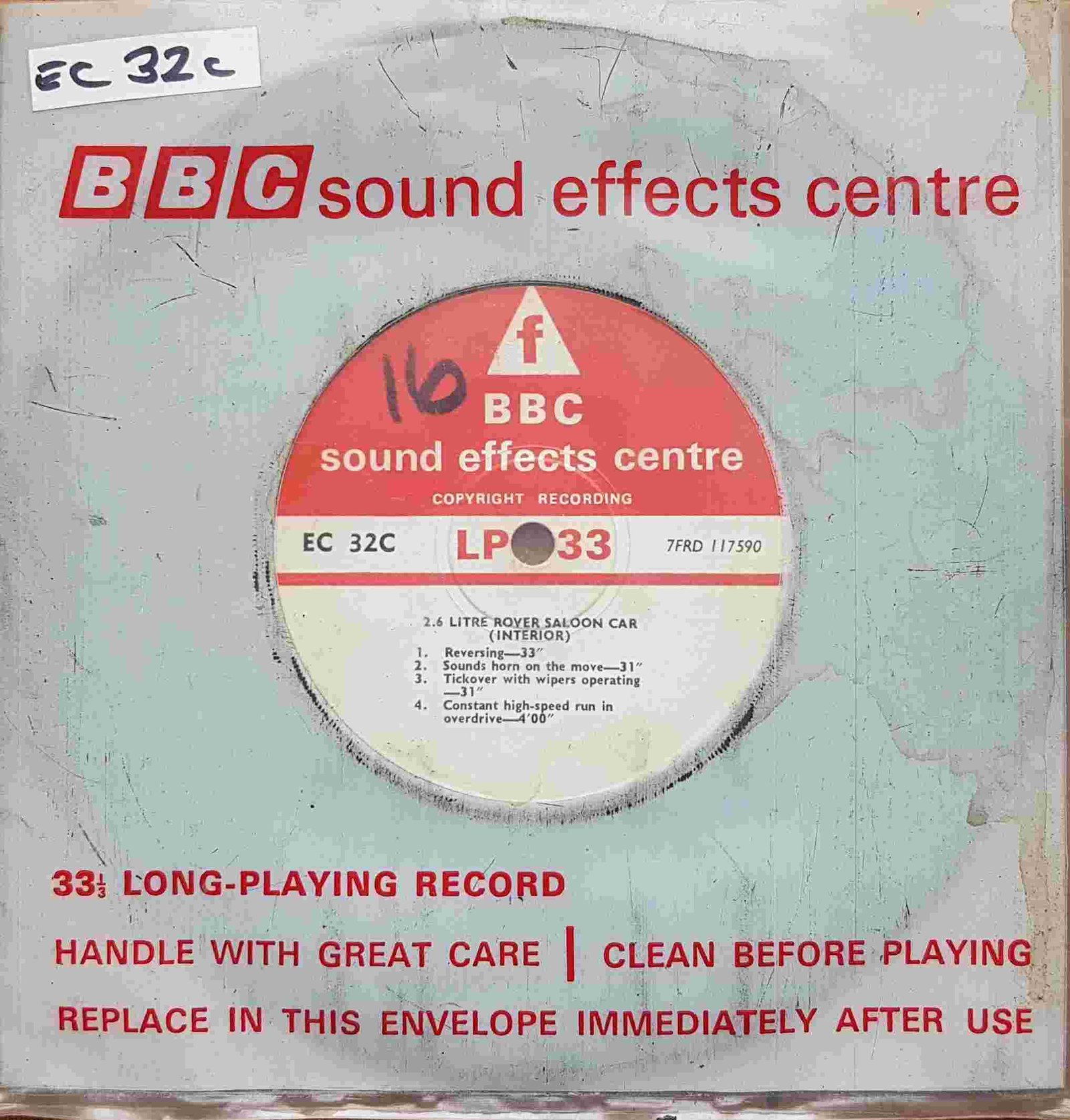 EC 32C 2.6 litre Rover saloon car (Interior and exterior) Not registered from the BBC singles - Records and Tapes library Picture of EC 32C 2.6 litre Rover saloon car (Interior and exterior) by artist Not registered from the BBC singles - Records and Tapes library