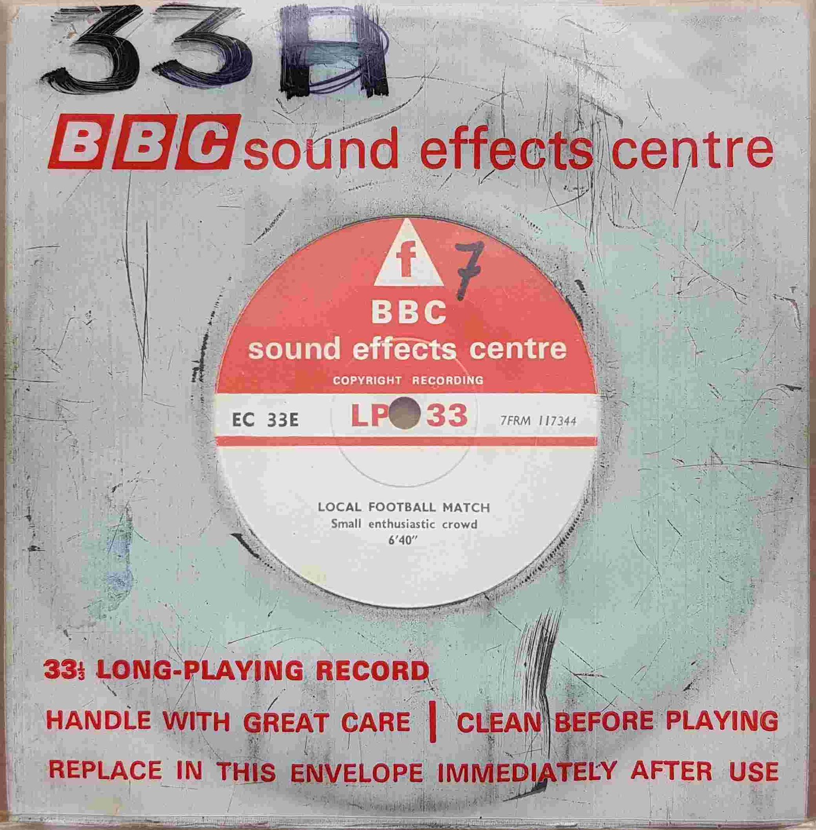 EC 33E Local football match Not registered from the BBC singles - Records and Tapes library Picture of EC 33E Local football match by artist Not registered from the BBC singles - Records and Tapes library
