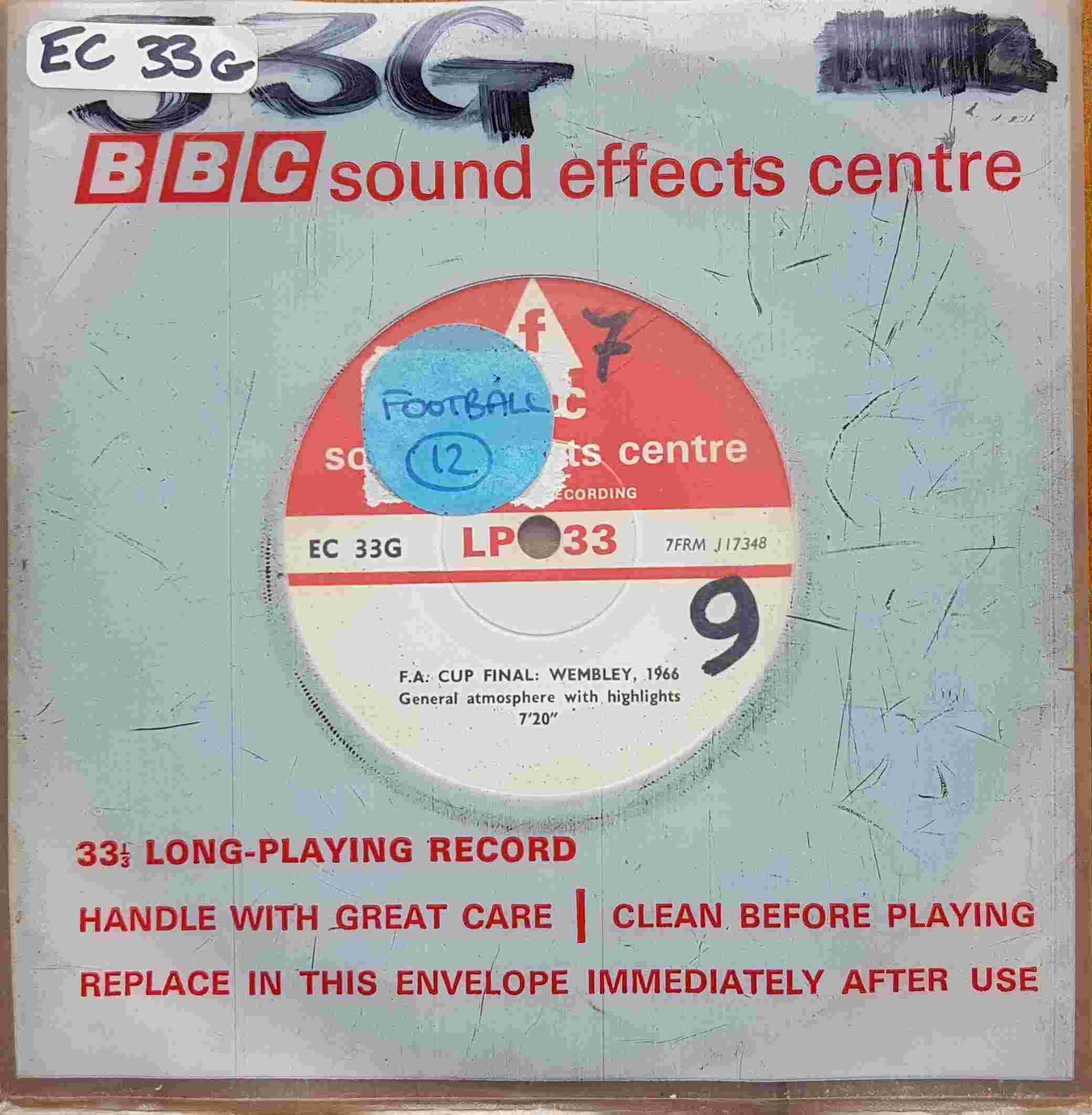 EC 33G F. A. Cup Final: Wembley, 1966 Not registered from the BBC singles - Records and Tapes library Picture of EC 33G F. A. Cup Final: Wembley, 1966 by artist Not registered from the BBC singles - Records and Tapes library