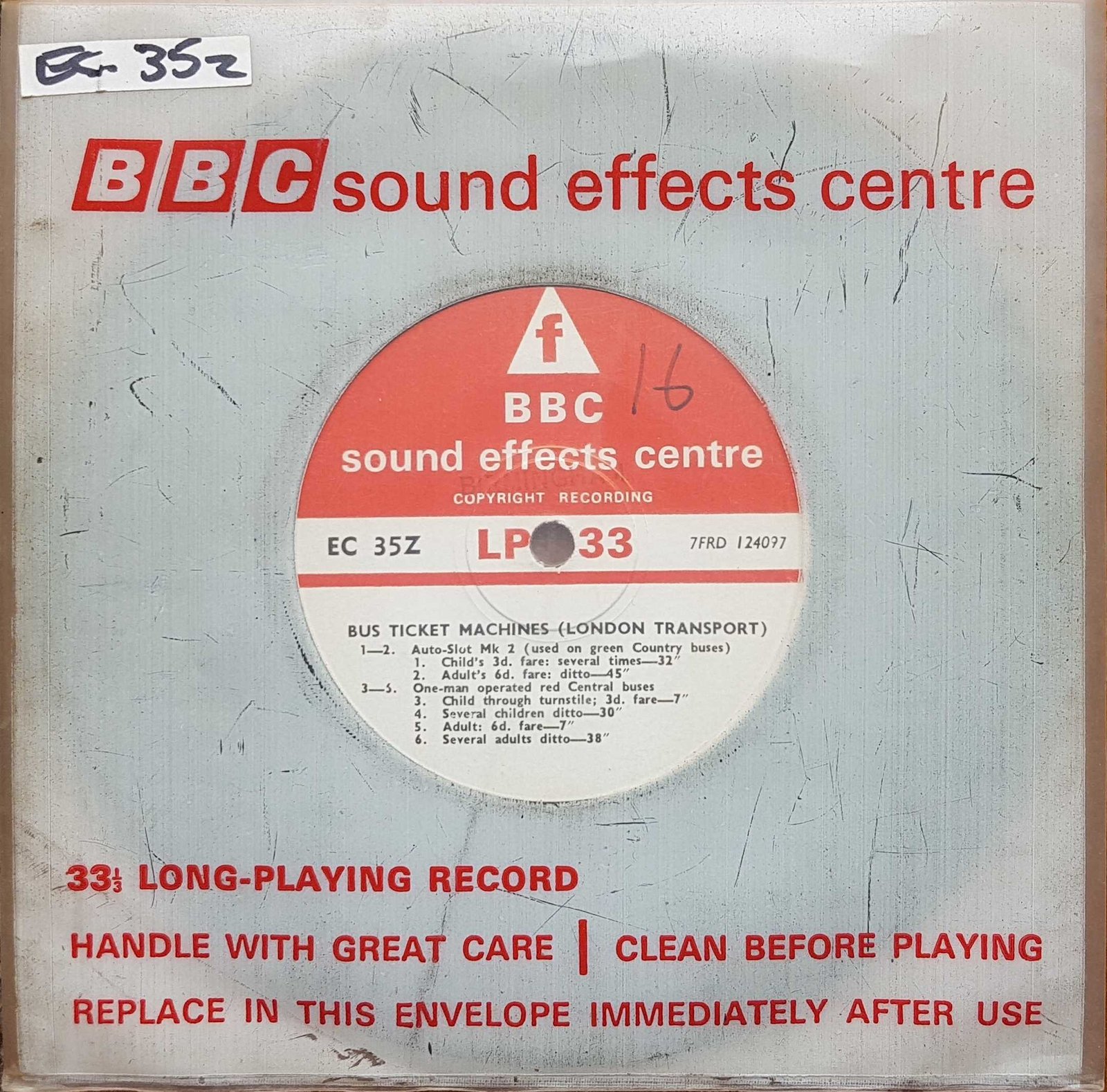 EC 35Z Bus ticket machines (London Transport) Not registered from the BBC singles - Records and Tapes library Picture of EC 35Z Bus ticket machines (London Transport) by artist Not registered from the BBC singles - Records and Tapes library