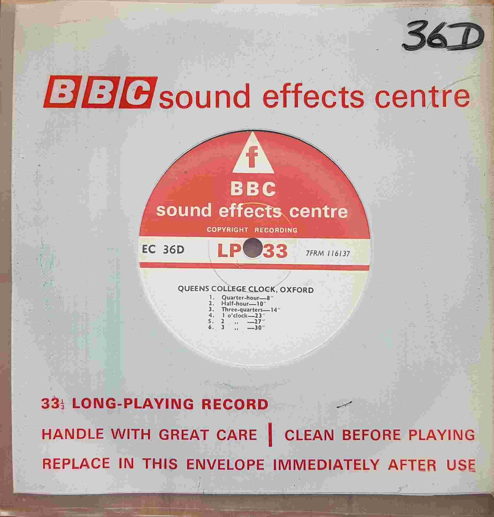 EC 36D Queens College clock, Oxford Not registered from the BBC singles - Records and Tapes library Picture of EC 36D Queens College clock, Oxford by artist Not registered from the BBC singles - Records and Tapes library