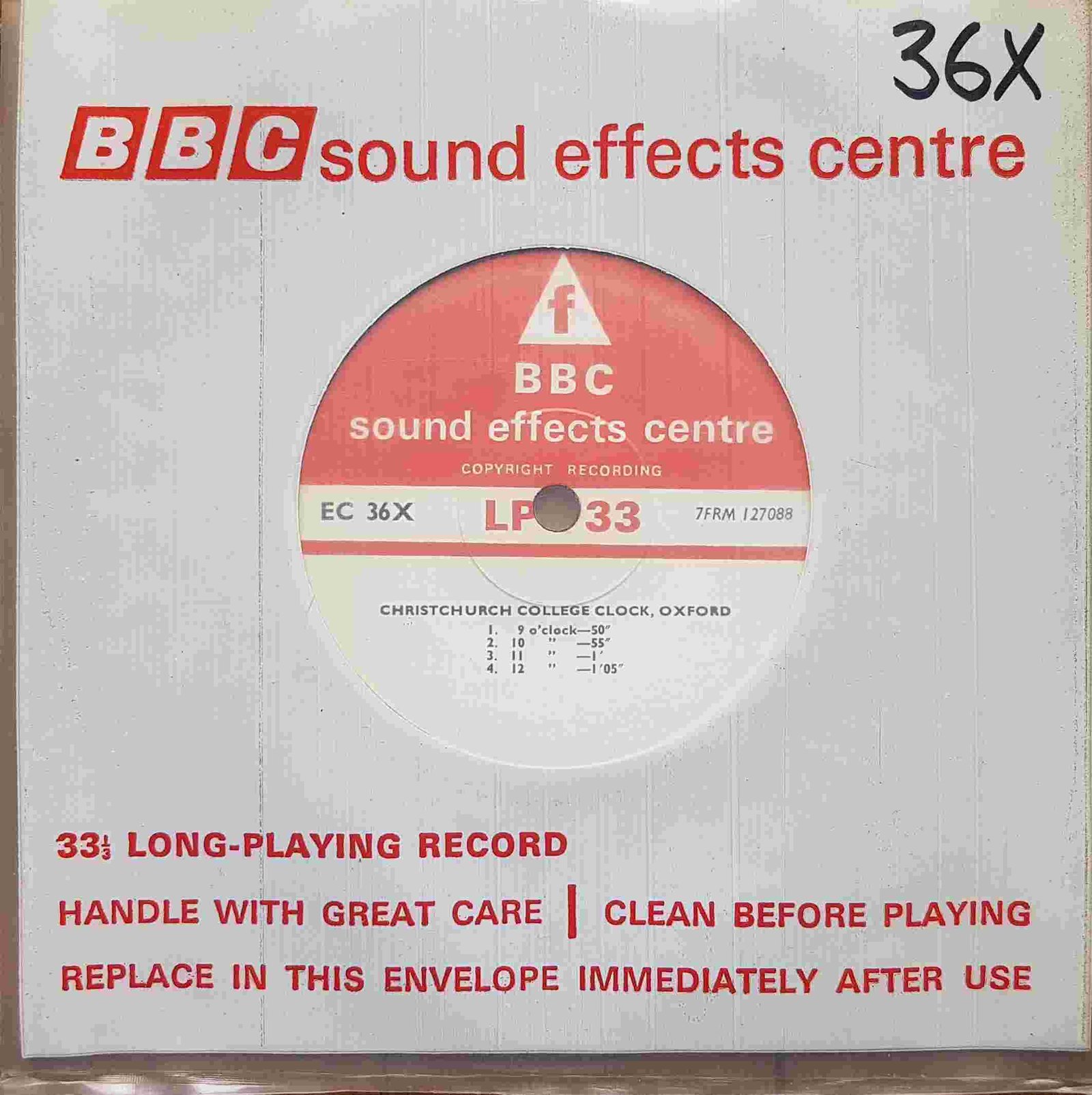 EC 36X Christchurch College clock, Oxford Not registered from the BBC singles - Records and Tapes library Picture of EC 36X Christchurch College clock, Oxford by artist Not registered from the BBC singles - Records and Tapes library