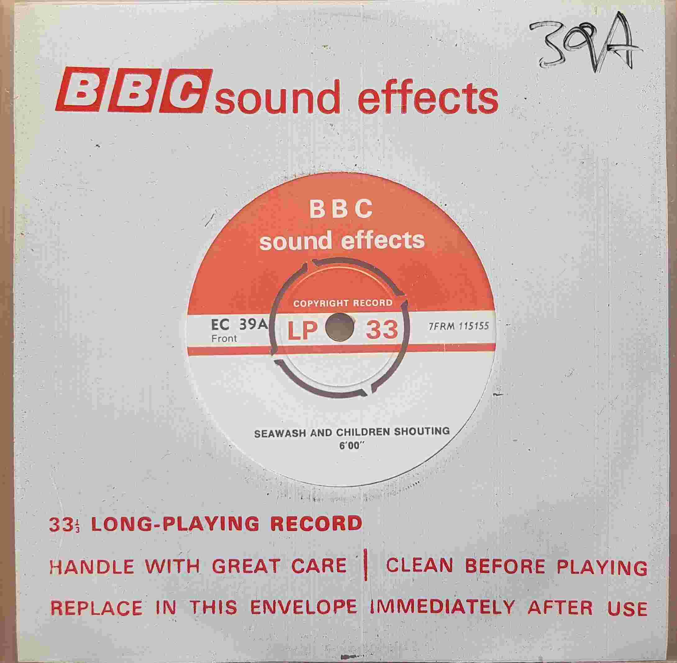 Picture of EC 39A Seawash by artist Not registered from the BBC singles - Records and Tapes library