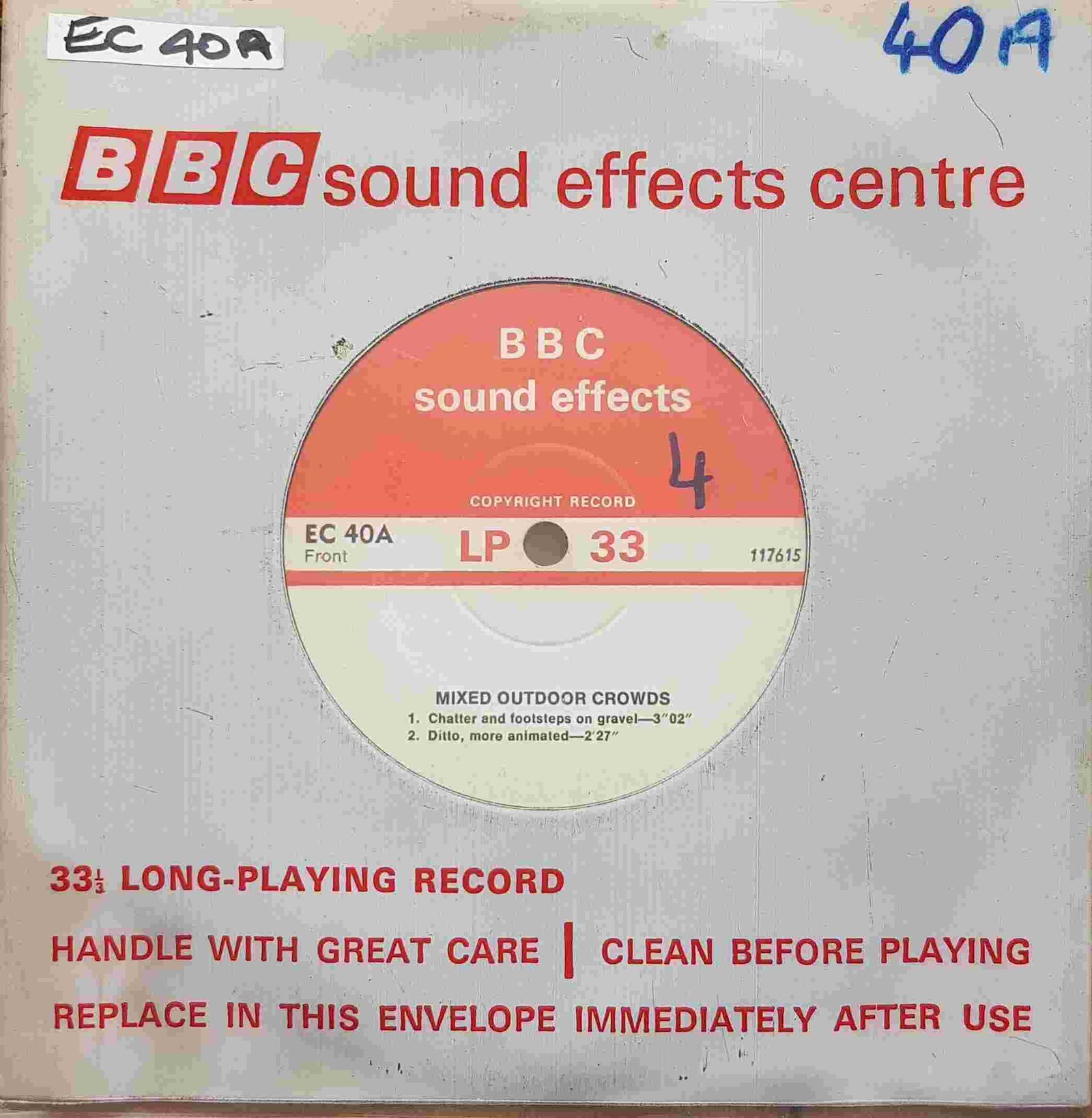 Picture of EC 40A Mixed outdoor crowds by artist Not registered from the BBC singles - Records and Tapes library