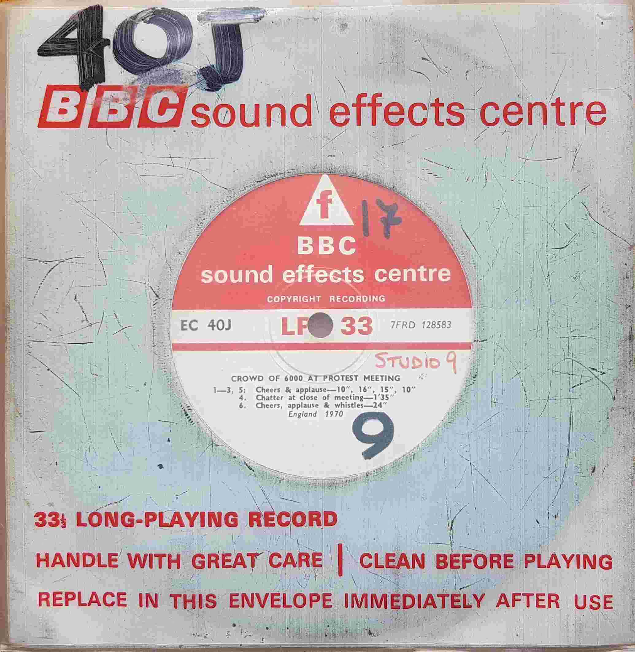 Picture of EC 40J Crowd of 6000 at protest meet - London 1970 by artist Not registered from the BBC singles - Records and Tapes library