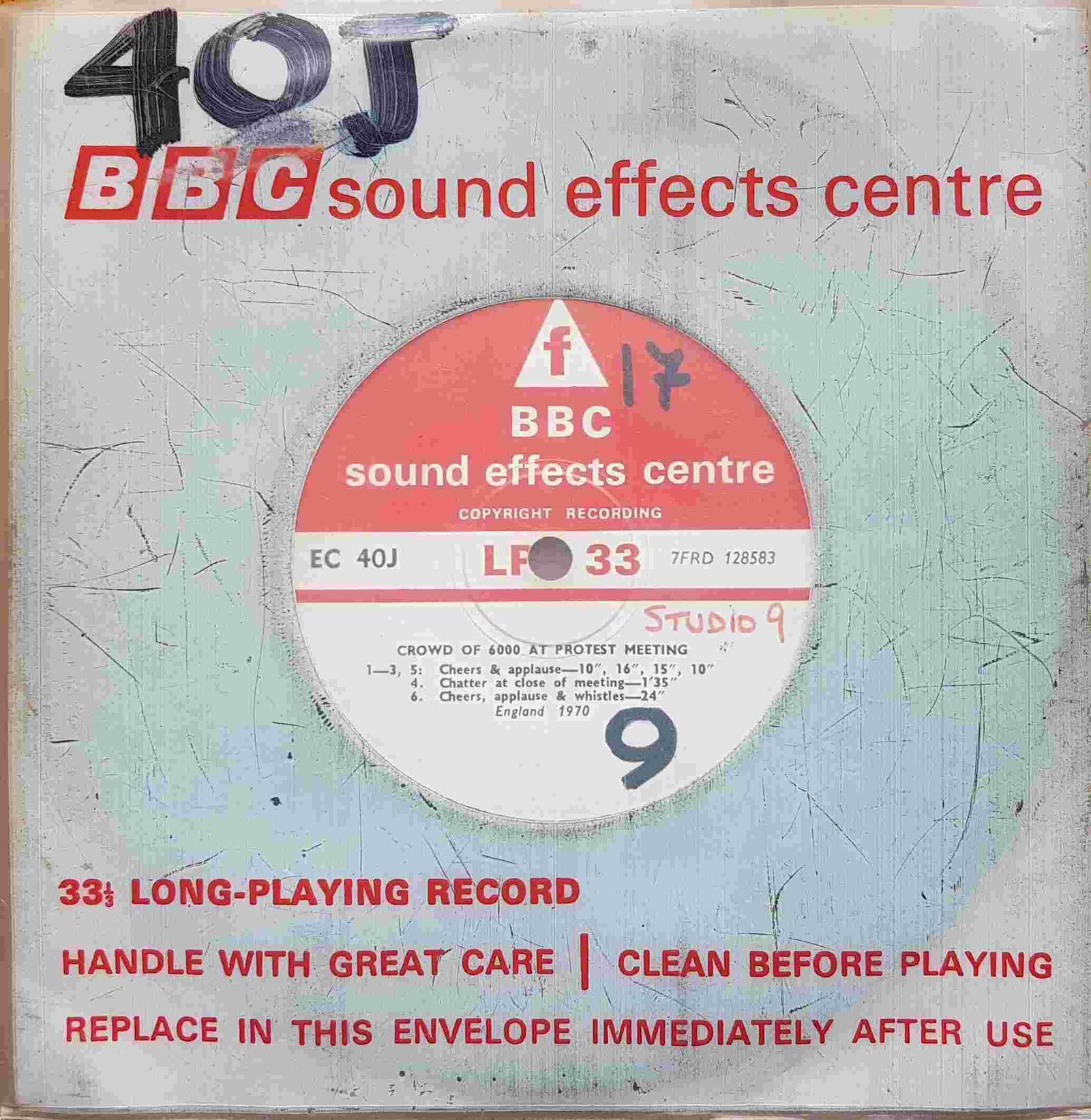 Picture of Crowd of 6000 at protest meet - London 1970 by artist Not registered from the BBC singles - Records and Tapes library