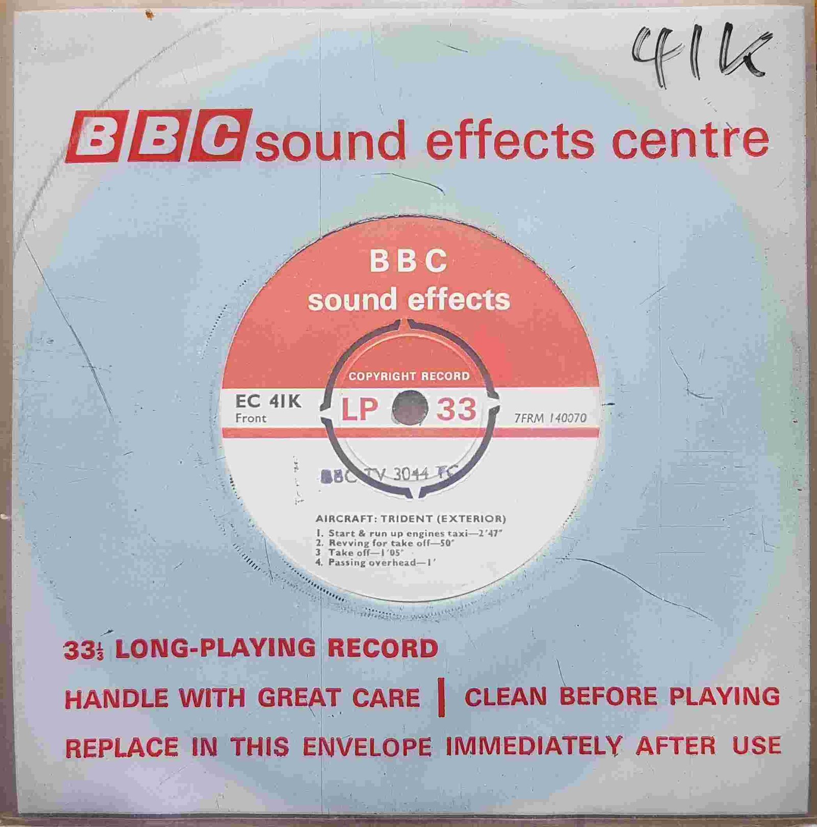 EC 41K Aircraft: Trident (Exterior) Not registered from the BBC singles - Records and Tapes library Picture of EC 41K Aircraft: Trident (Exterior) by artist Not registered from the BBC singles - Records and Tapes library