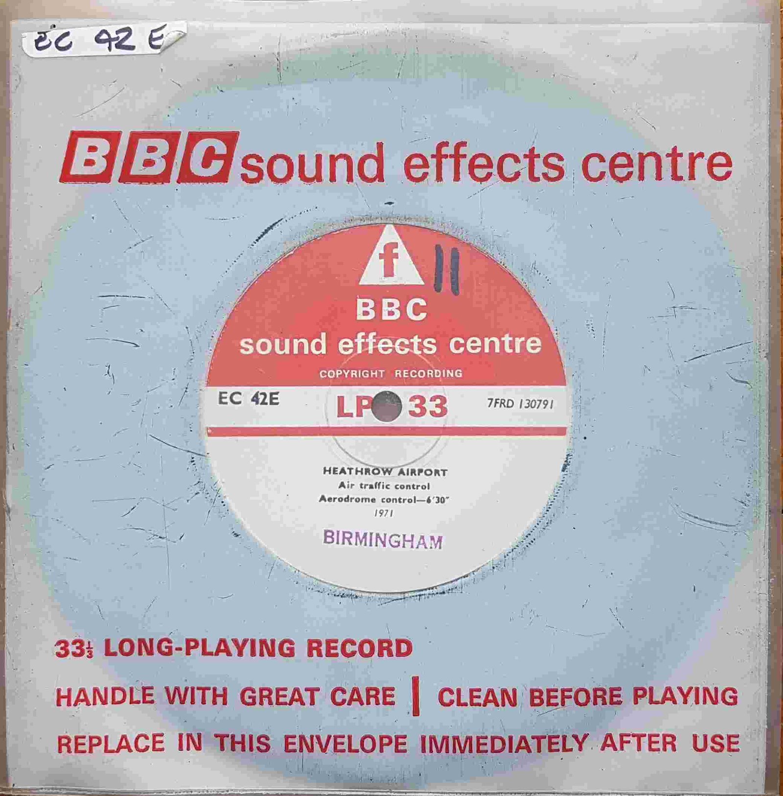 EC 42E Heathrow airport - Air traffic control 1971 Not registered from the BBC singles - Records and Tapes library Picture of EC 42E Heathrow airport - Air traffic control 1971 by artist Not registered from the BBC singles - Records and Tapes library