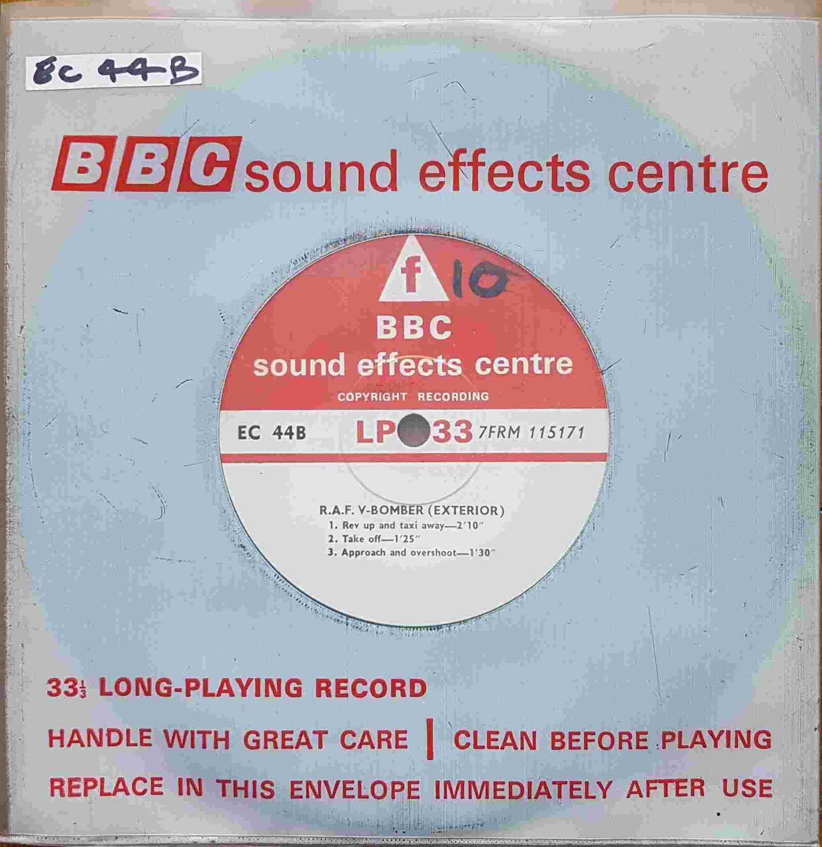 EC 44B R.A.F. V-Bomber (Exterior) Not registered from the BBC singles - Records and Tapes library Picture of EC 44B R.A.F. V-Bomber (Exterior) by artist Not registered from the BBC singles - Records and Tapes library