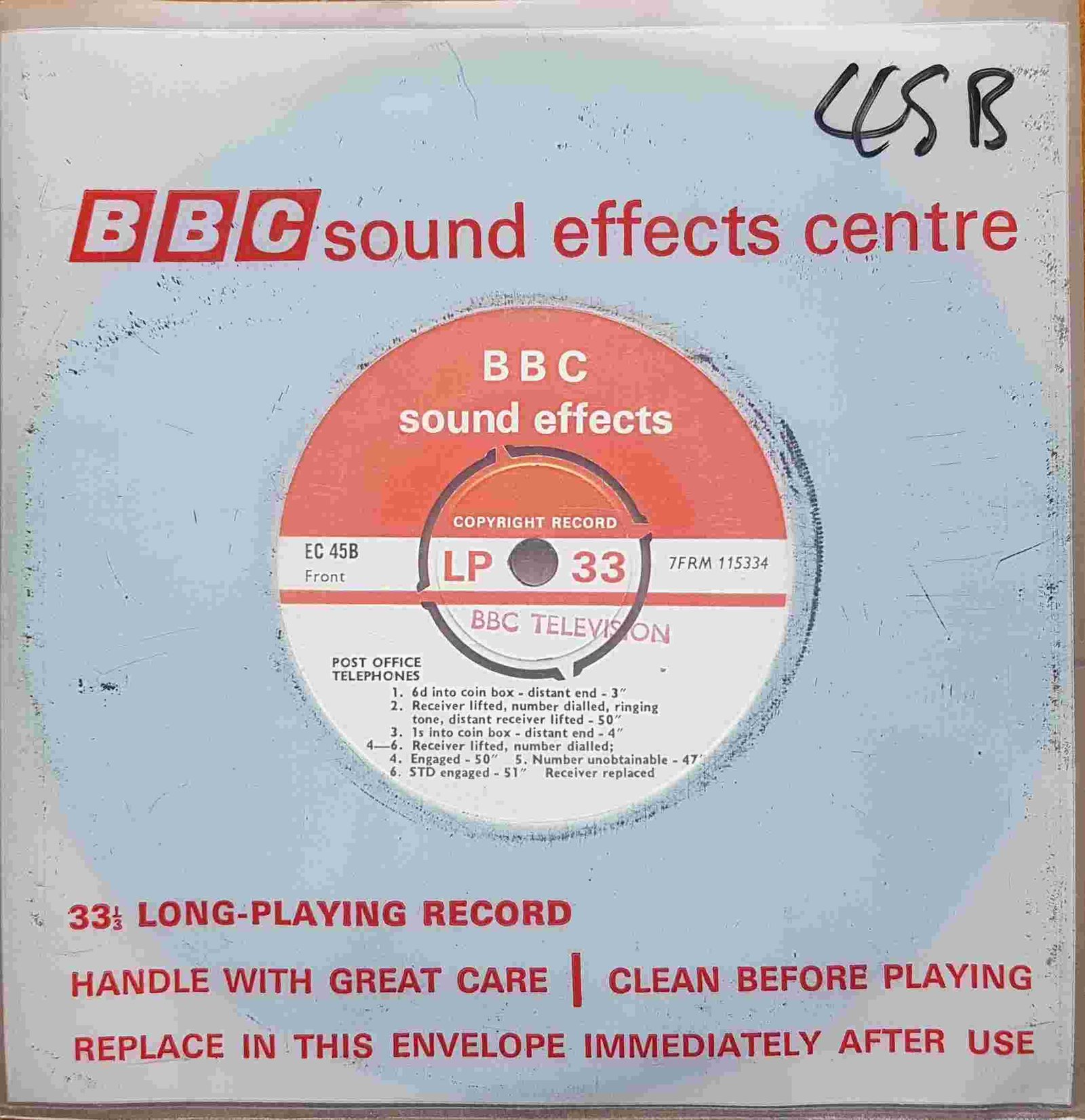 EC 45B Post Office telephones Not registered from the BBC singles - Records and Tapes library Picture of EC 45B Post Office telephones by artist Not registered from the BBC singles - Records and Tapes library