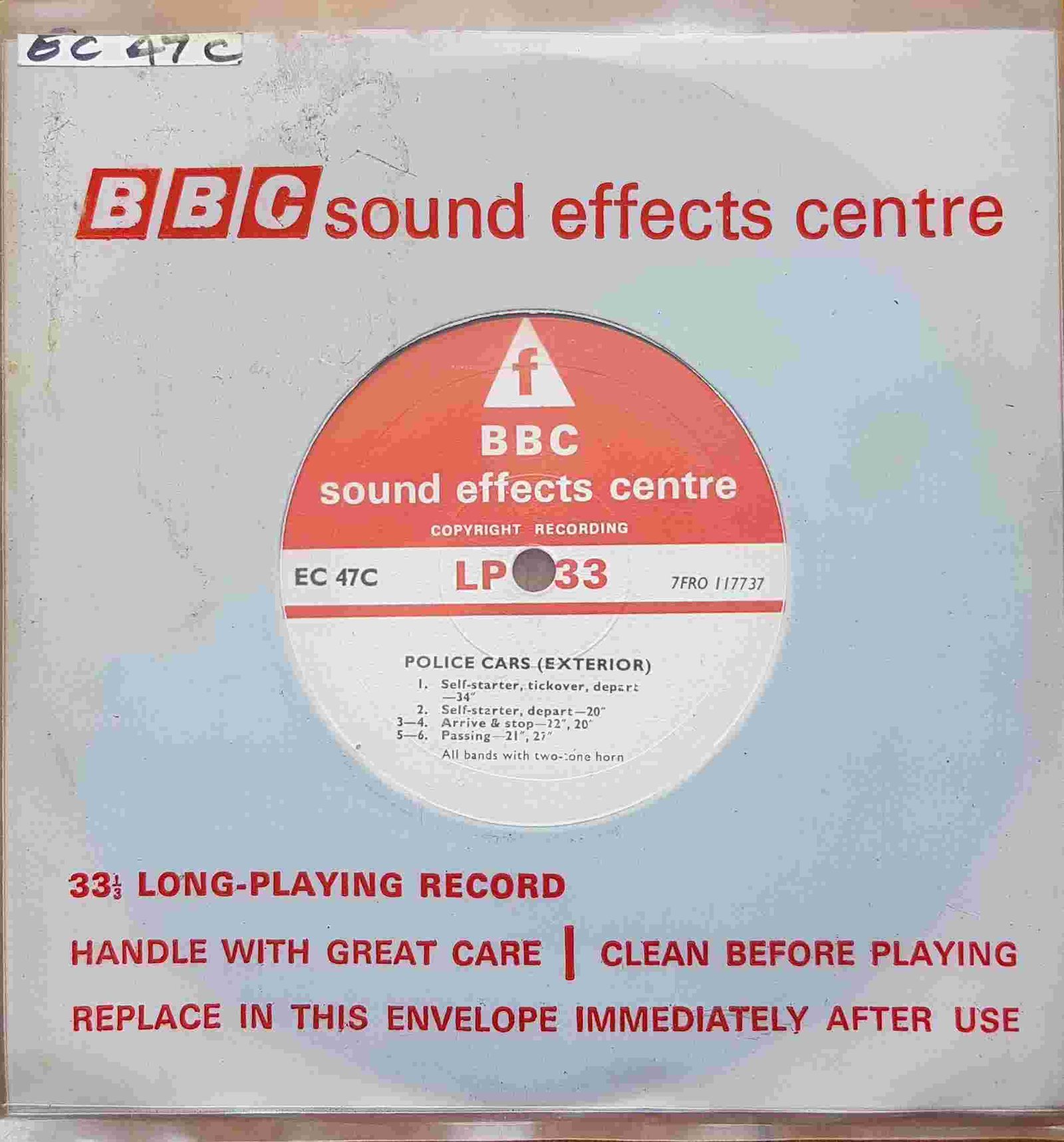 EC 47C Police cars (Exterior) Not registered from the BBC singles - Records and Tapes library Picture of EC 47C Police cars (Exterior) by artist Not registered from the BBC singles - Records and Tapes library