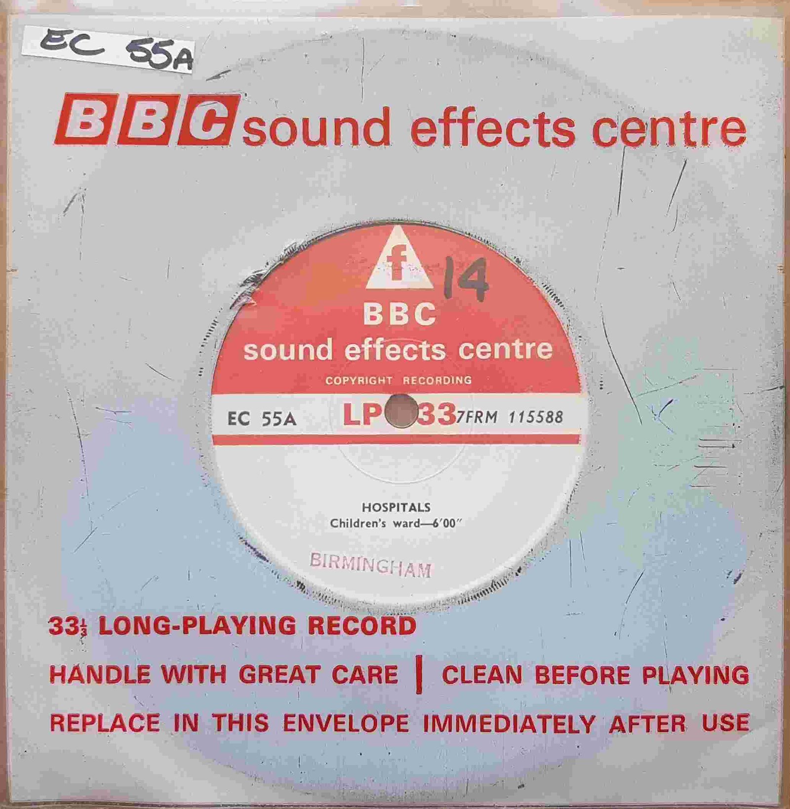 EC 55A Hospitals Not registered from the BBC singles - Records and Tapes library Picture of EC 55A Hospitals by artist Not registered from the BBC singles - Records and Tapes library