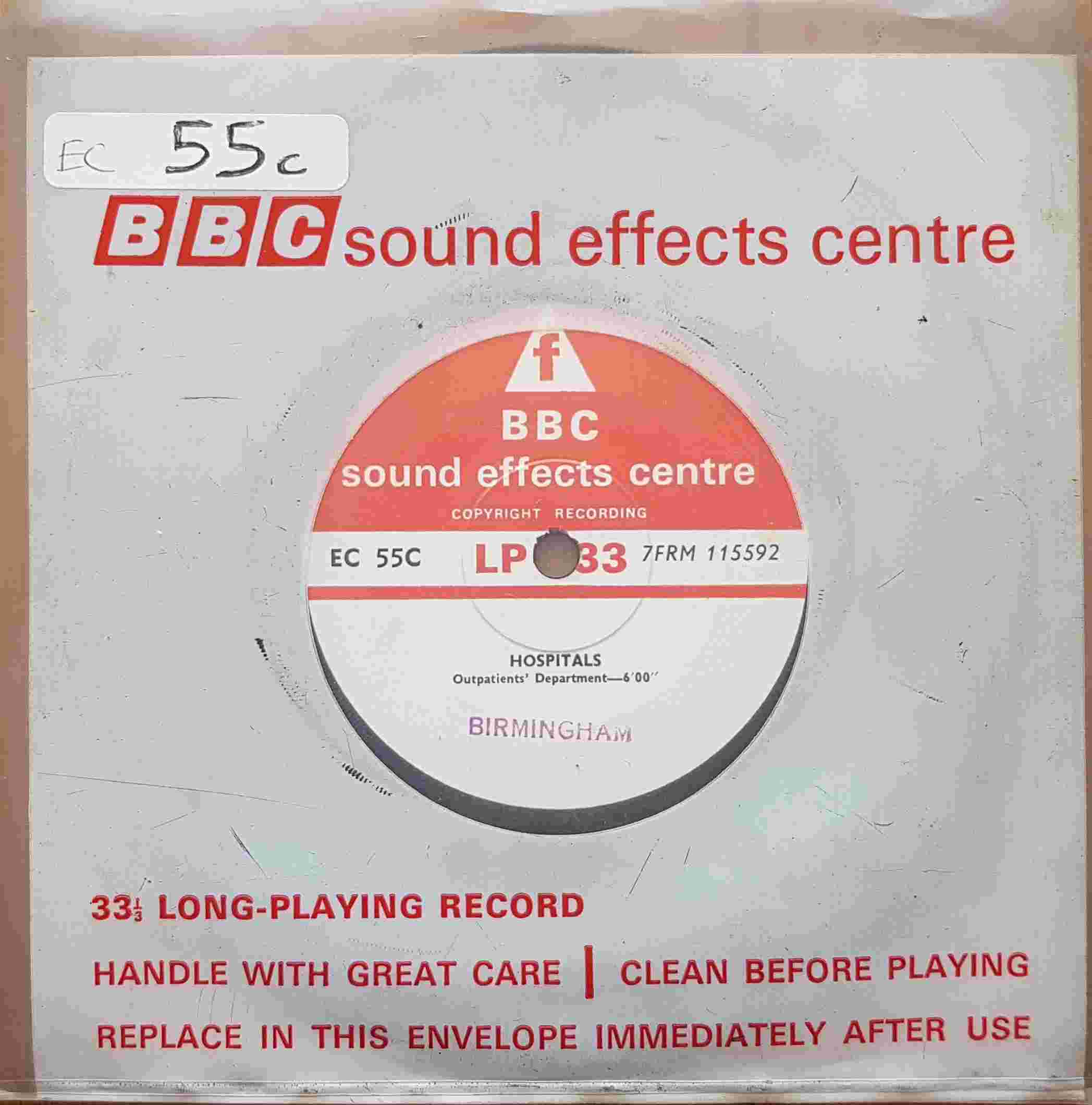 Picture of EC 55C Hospitals by artist Not registered from the BBC singles - Records and Tapes library