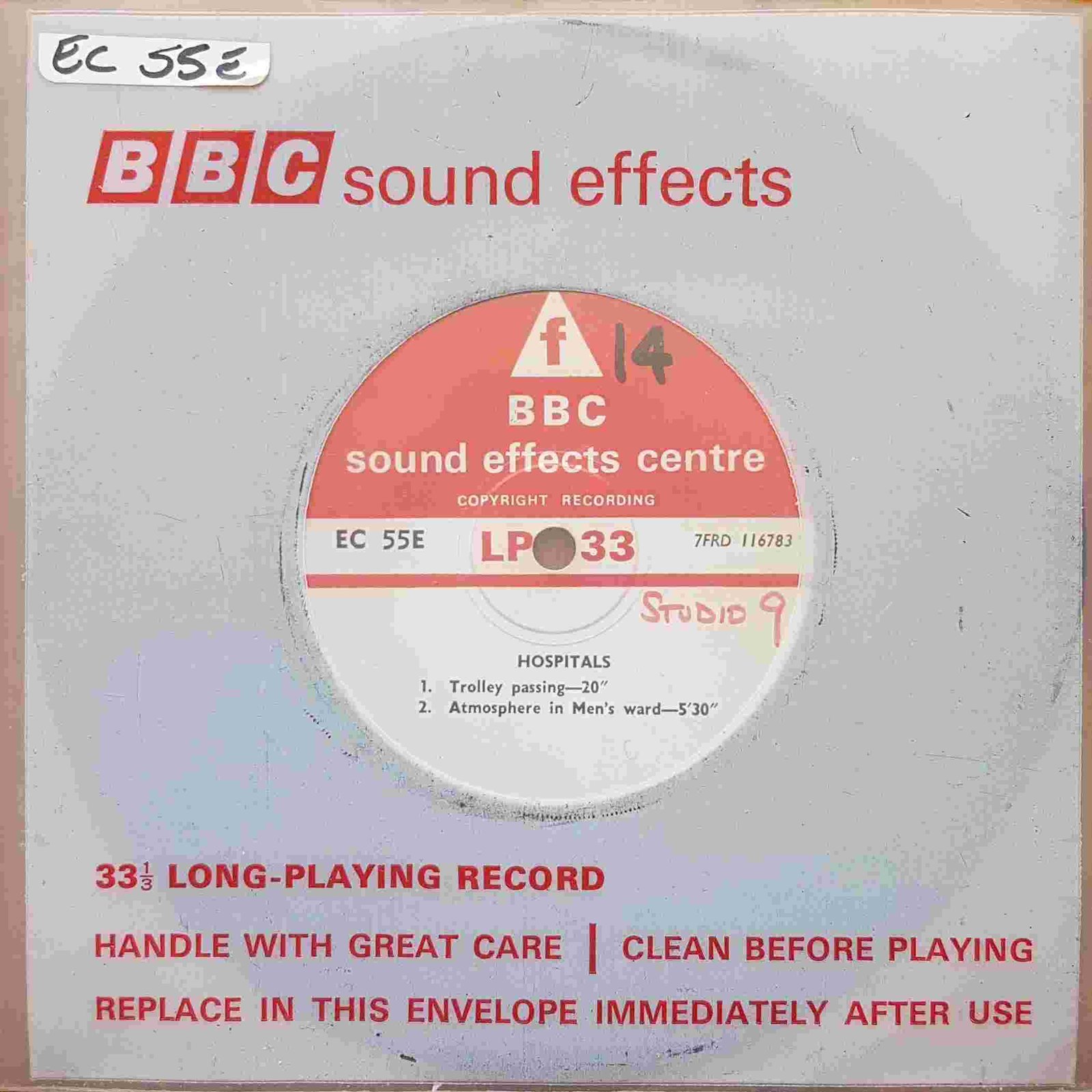 EC 55E Hospitals Not registered from the BBC singles - Records and Tapes library Picture of EC 55E Hospitals by artist Not registered from the BBC singles - Records and Tapes library