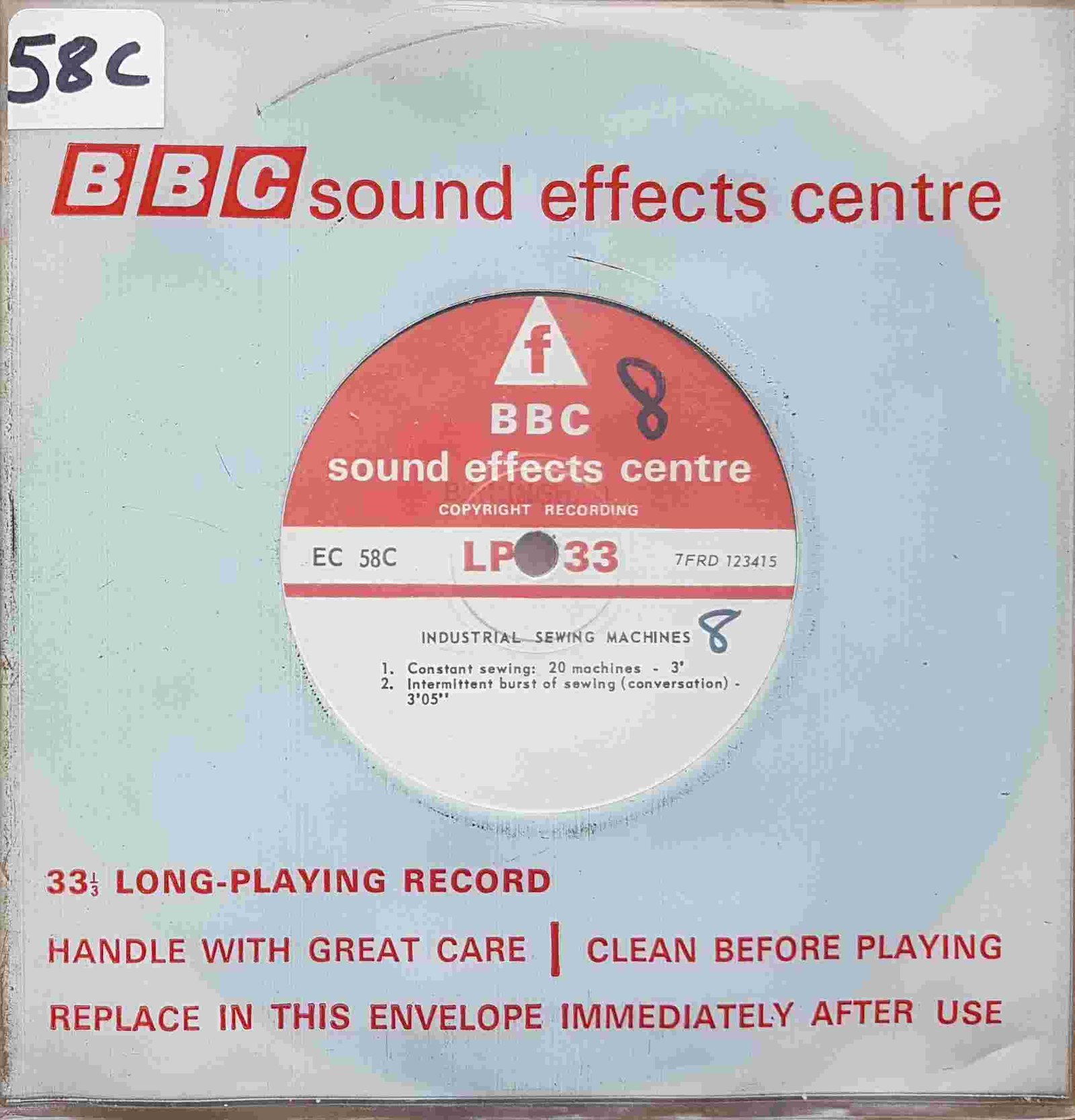 EC 58C Industry sewing machine / Factory atmosphere Not registered from the BBC singles - Records and Tapes library Picture of EC 58C Industry sewing machine / Factory atmosphere by artist Not registered from the BBC singles - Records and Tapes library