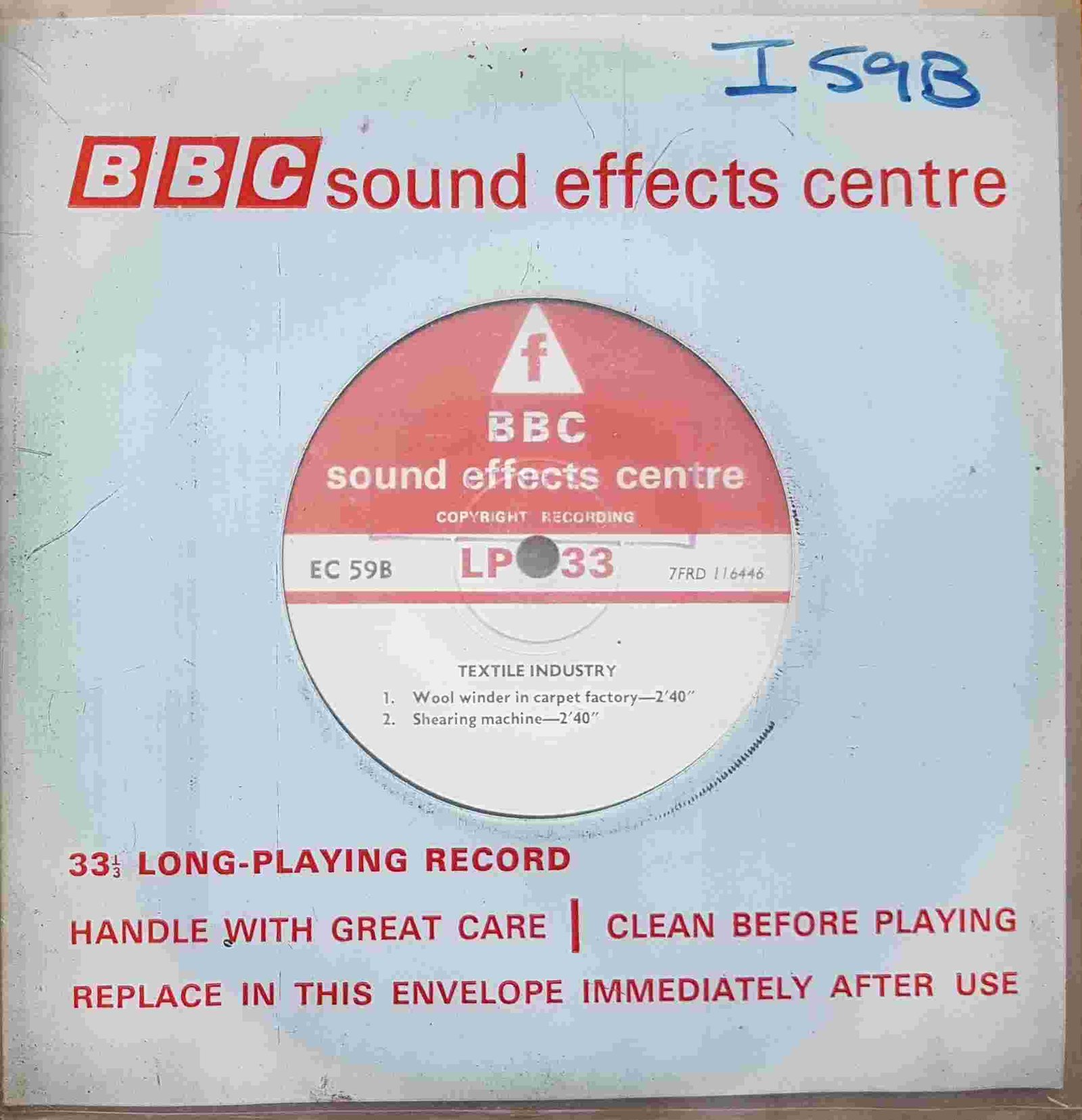 EC 59B Textile industry Not registered from the BBC singles - Records and Tapes library Picture of EC 59B Textile industry by artist Not registered from the BBC singles - Records and Tapes library