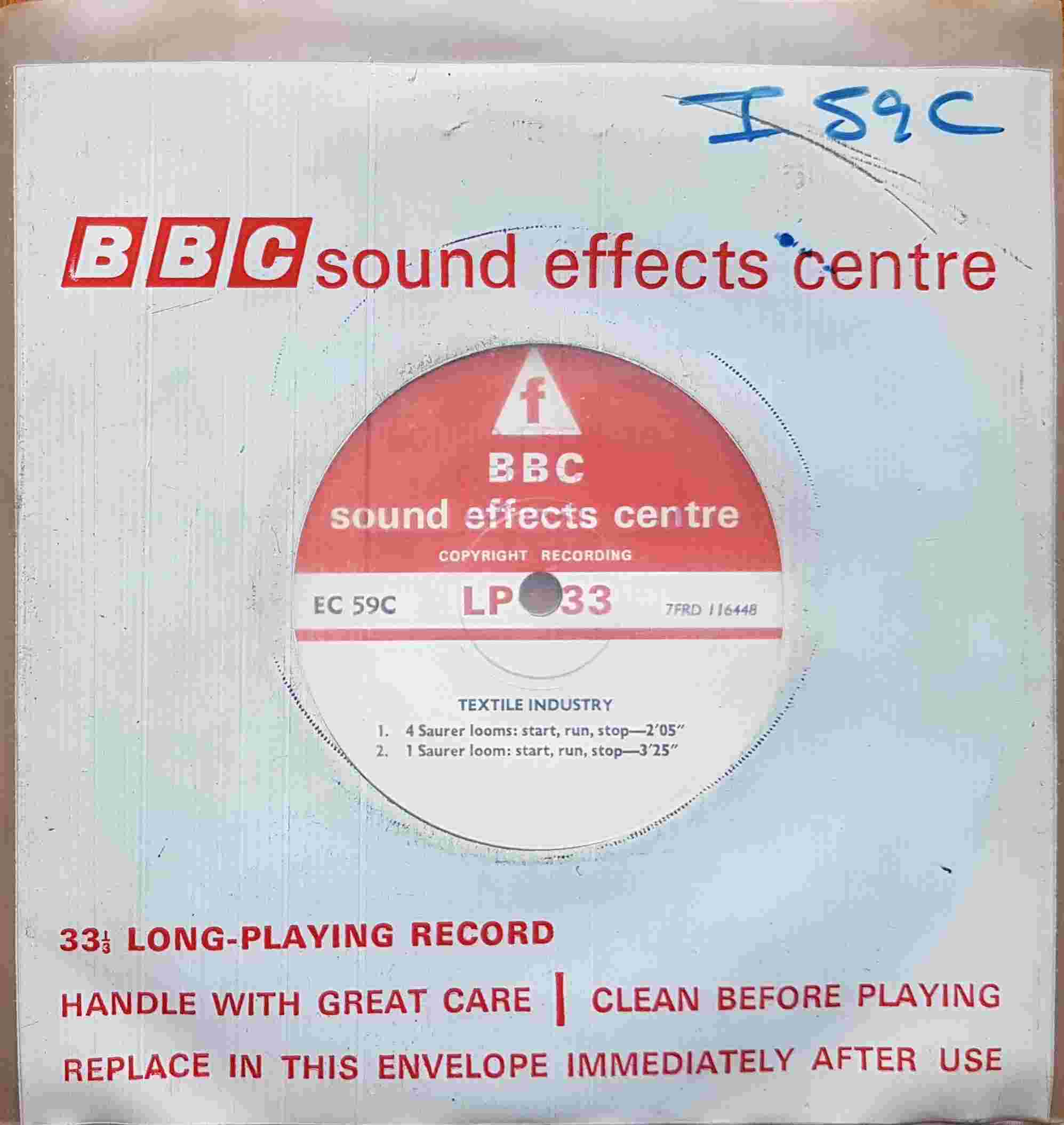 Picture of EC 59C Textile industry single by artist Not registered from the BBC records and Tapes library