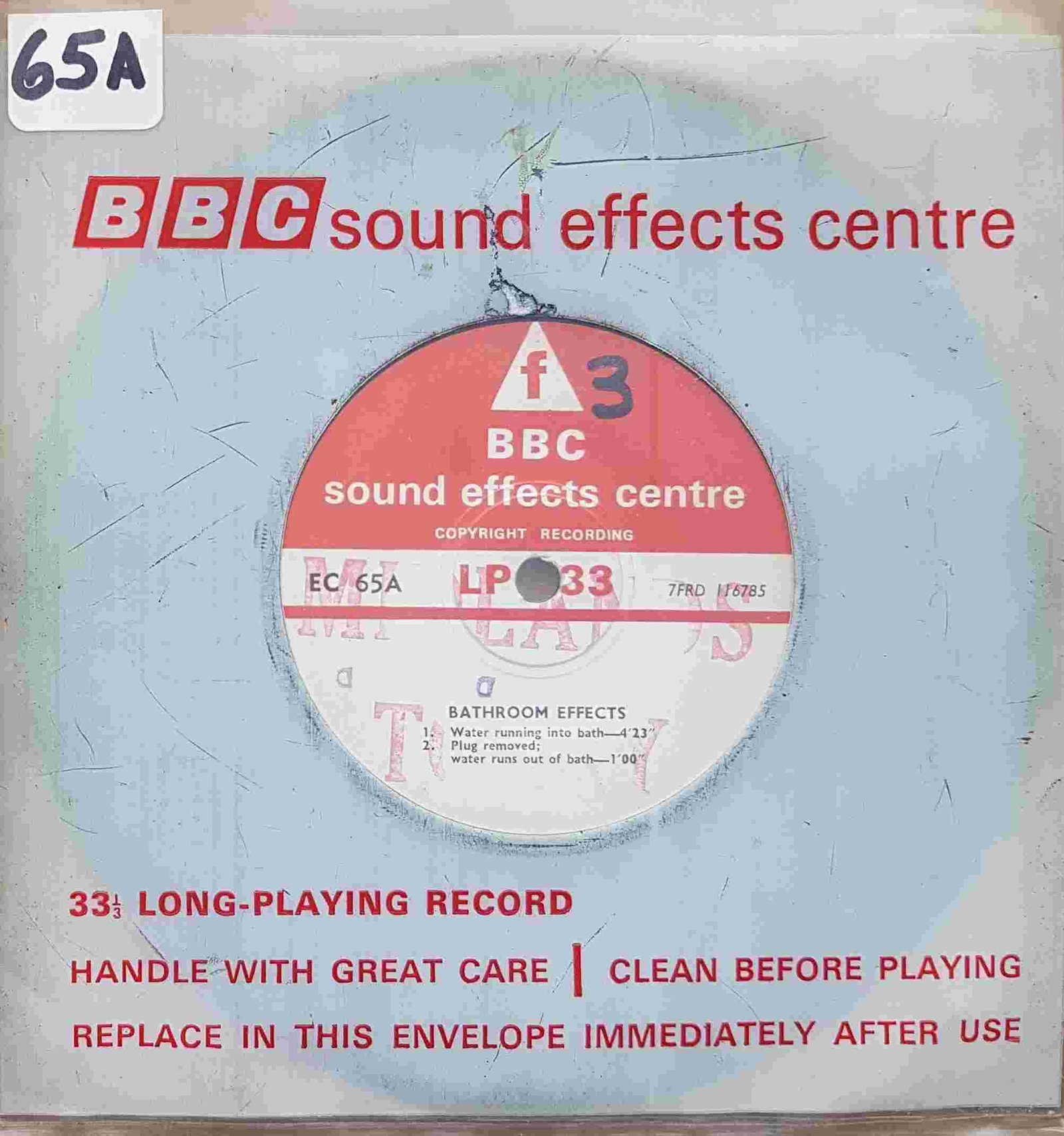 EC 65A Bathroom effects Not registered from the BBC singles - Records and Tapes library Picture of EC 65A Bathroom effects by artist Not registered from the BBC singles - Records and Tapes library