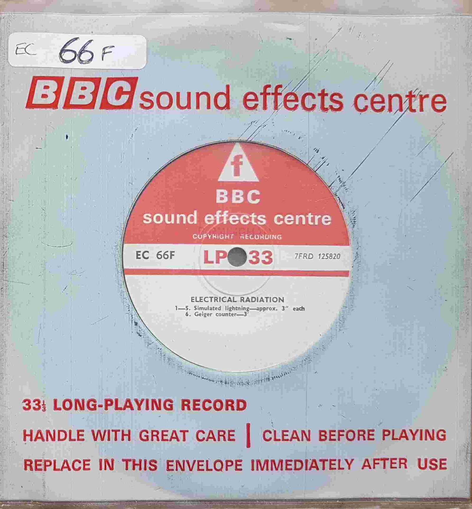 EC 66F Electrical radiation Not registered from the BBC singles - Records and Tapes library Picture of EC 66F Electrical radiation by artist Not registered from the BBC singles - Records and Tapes library