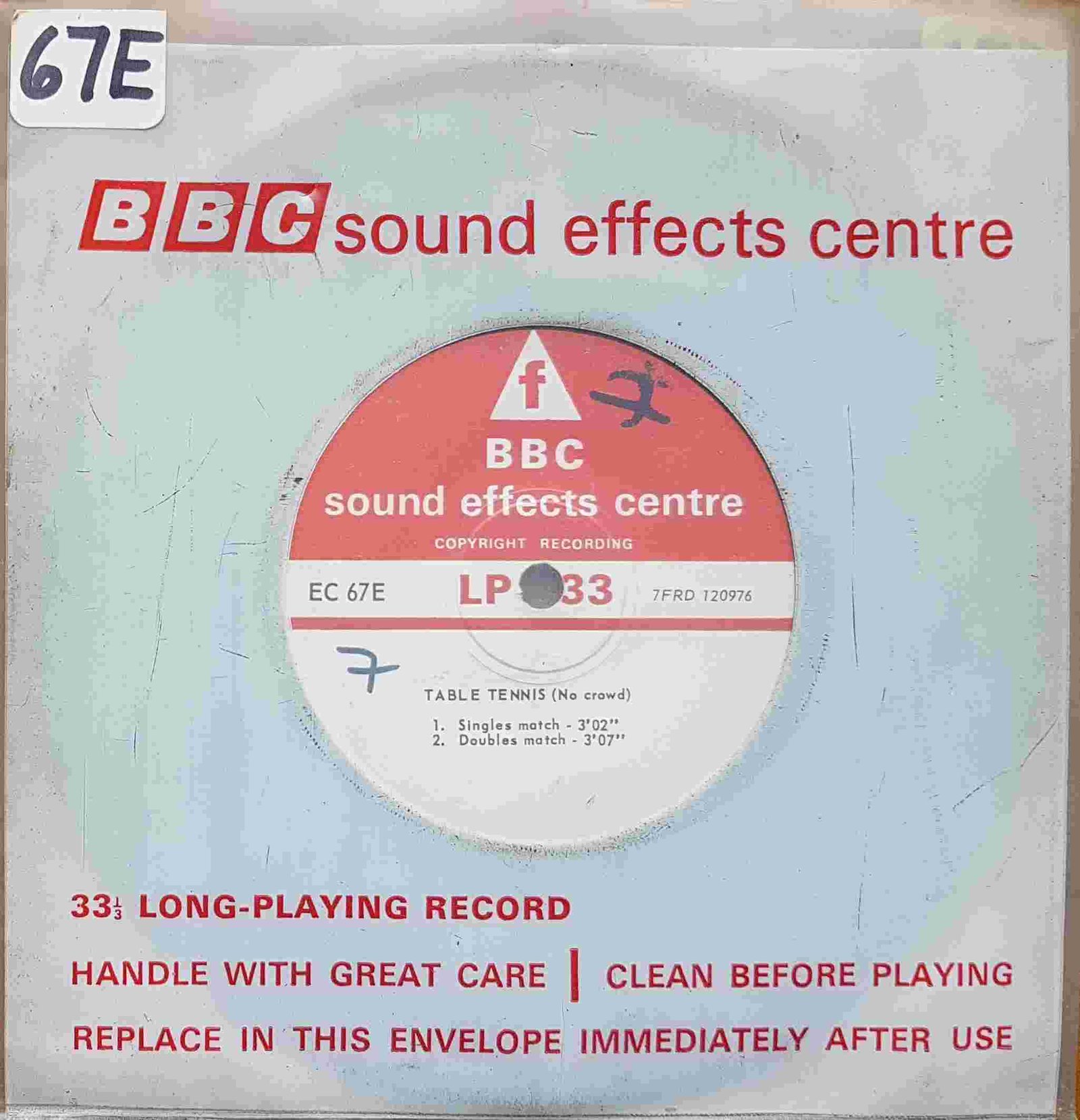 Picture of EC 67E Table tennis / Badminton by artist Not registered from the BBC singles - Records and Tapes library