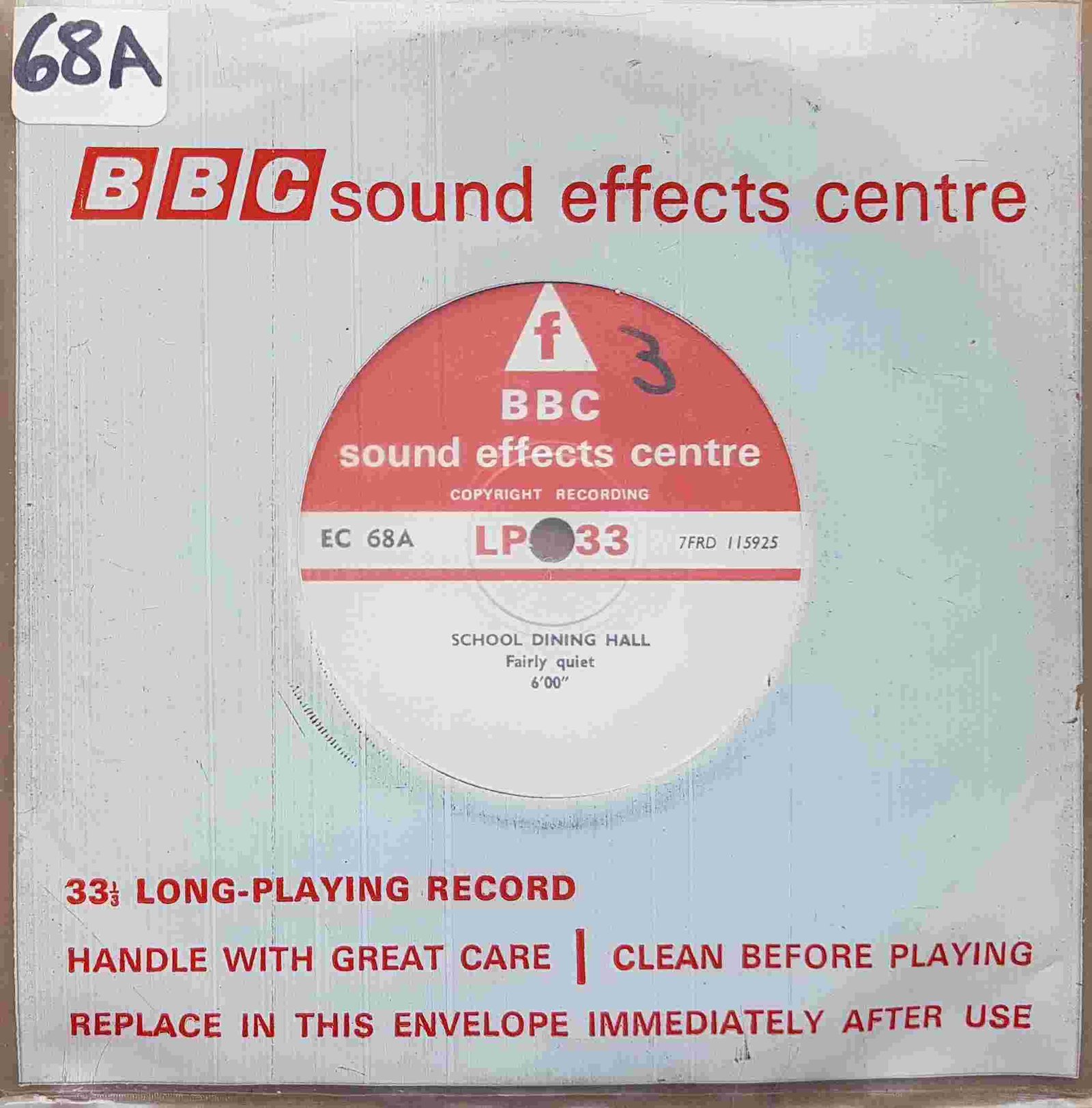 EC 68A School dining hall Not registered from the BBC singles - Records and Tapes library Picture of EC 68A School dining hall by artist Not registered from the BBC singles - Records and Tapes library