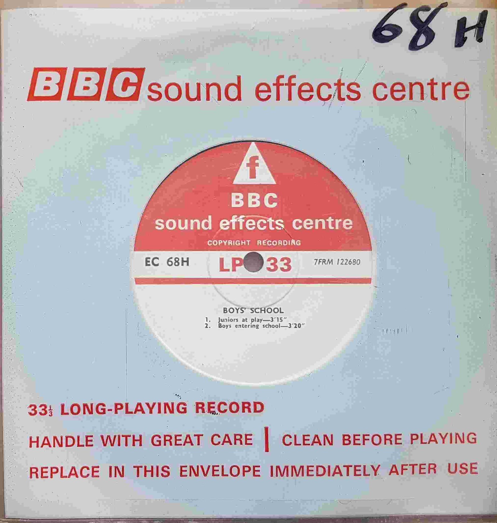 Picture of EC 68H Boys school by artist Not registered from the BBC singles - Records and Tapes library