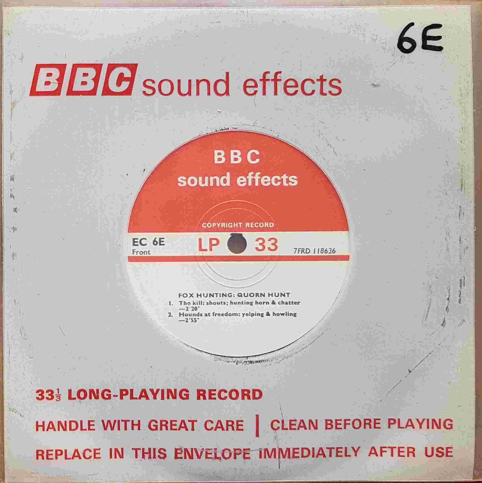 EC 6E Fox Hunting: Quorn Hunt Not registered from the BBC singles - Records and Tapes library Picture of EC 6E Fox Hunting: Quorn Hunt by artist Not registered from the BBC singles - Records and Tapes library