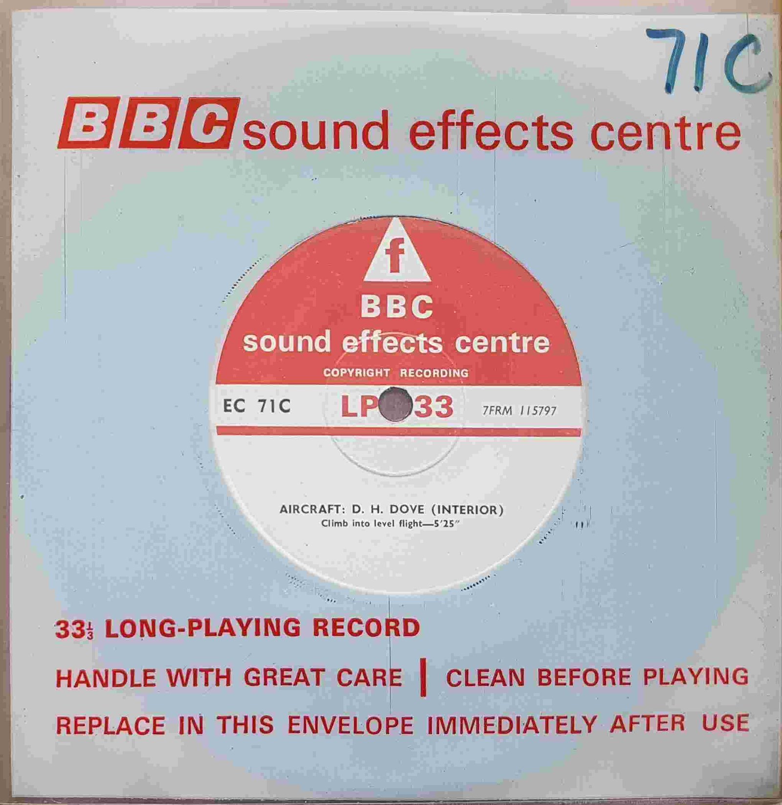 EC 71C Aircraft: D. H. Dove Not registered from the BBC singles - Records and Tapes library Picture of EC 71C Aircraft: D. H. Dove by artist Not registered from the BBC singles - Records and Tapes library