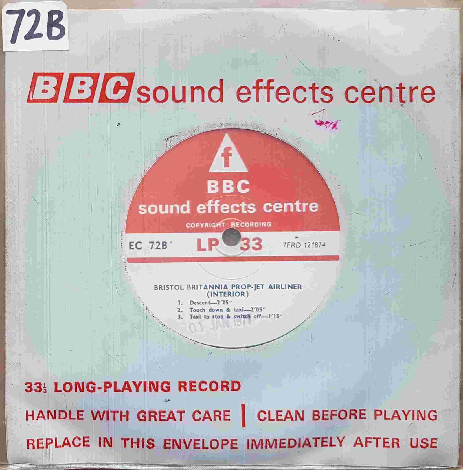 EC 72B Bristol Britannia Prop-Jet airliner Not registered from the BBC singles - Records and Tapes library Picture of EC 72B Bristol Britannia Prop-Jet airliner by artist Not registered from the BBC singles - Records and Tapes library