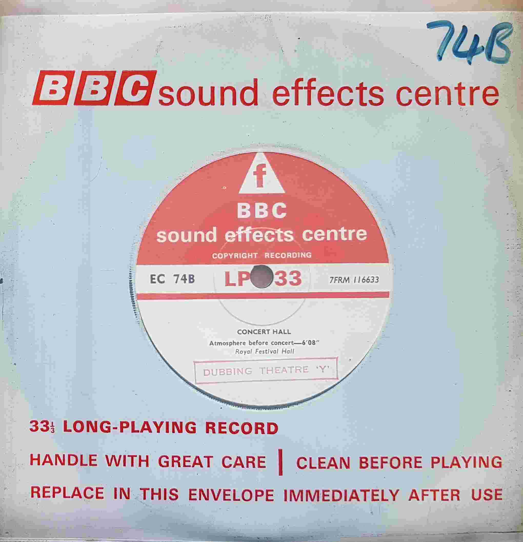 Picture of EC 74B Concert hall - Royal Festival Hall by artist Not registered from the BBC singles - Records and Tapes library