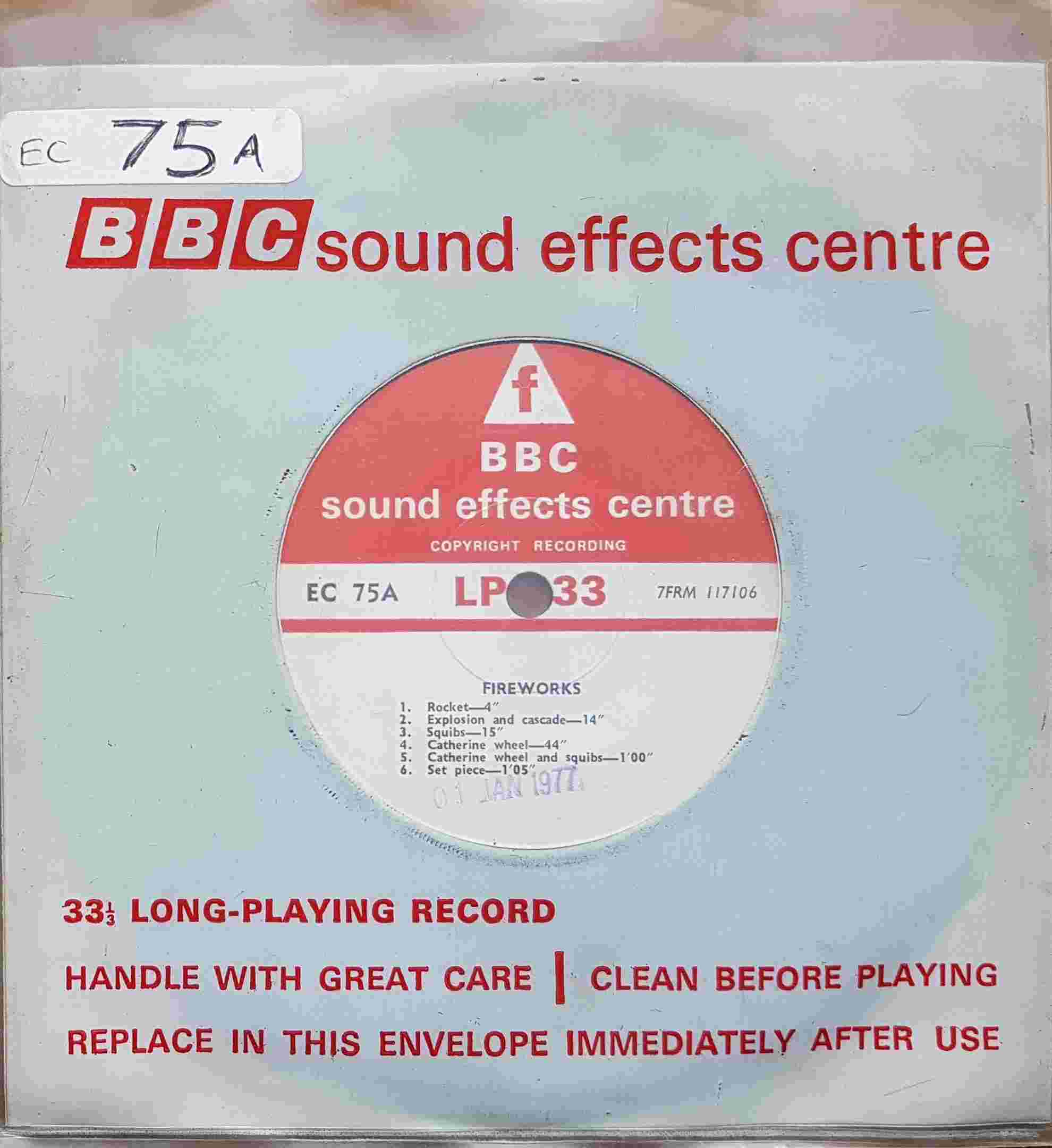 Picture of EC 75A Fireworks by artist Not registered from the BBC singles - Records and Tapes library