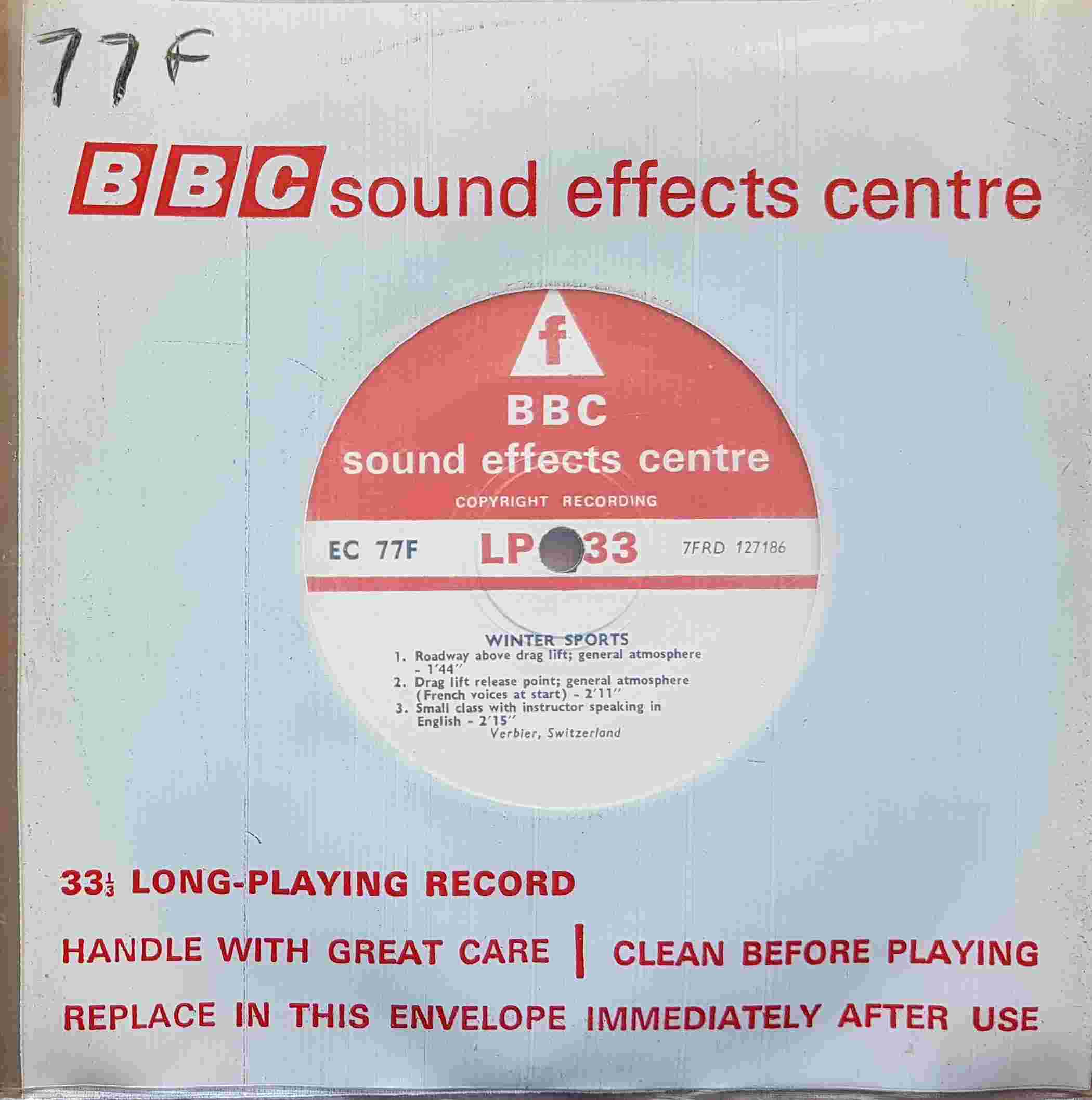 Picture of EC 77F Winter sports (Verbier, Switzerland) by artist Not registered from the BBC singles - Records and Tapes library