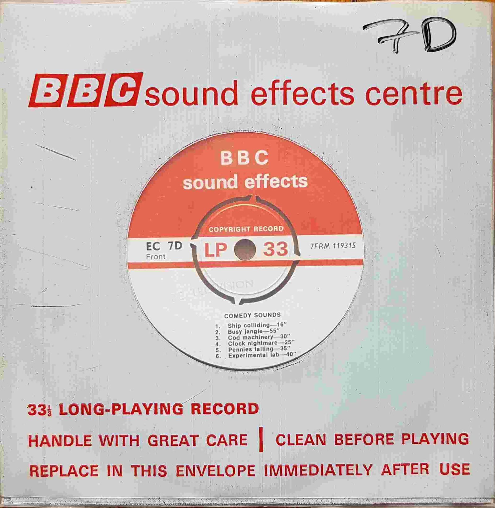 Picture of EC 7D Comedy sounds by artist Not registered from the BBC records and Tapes library