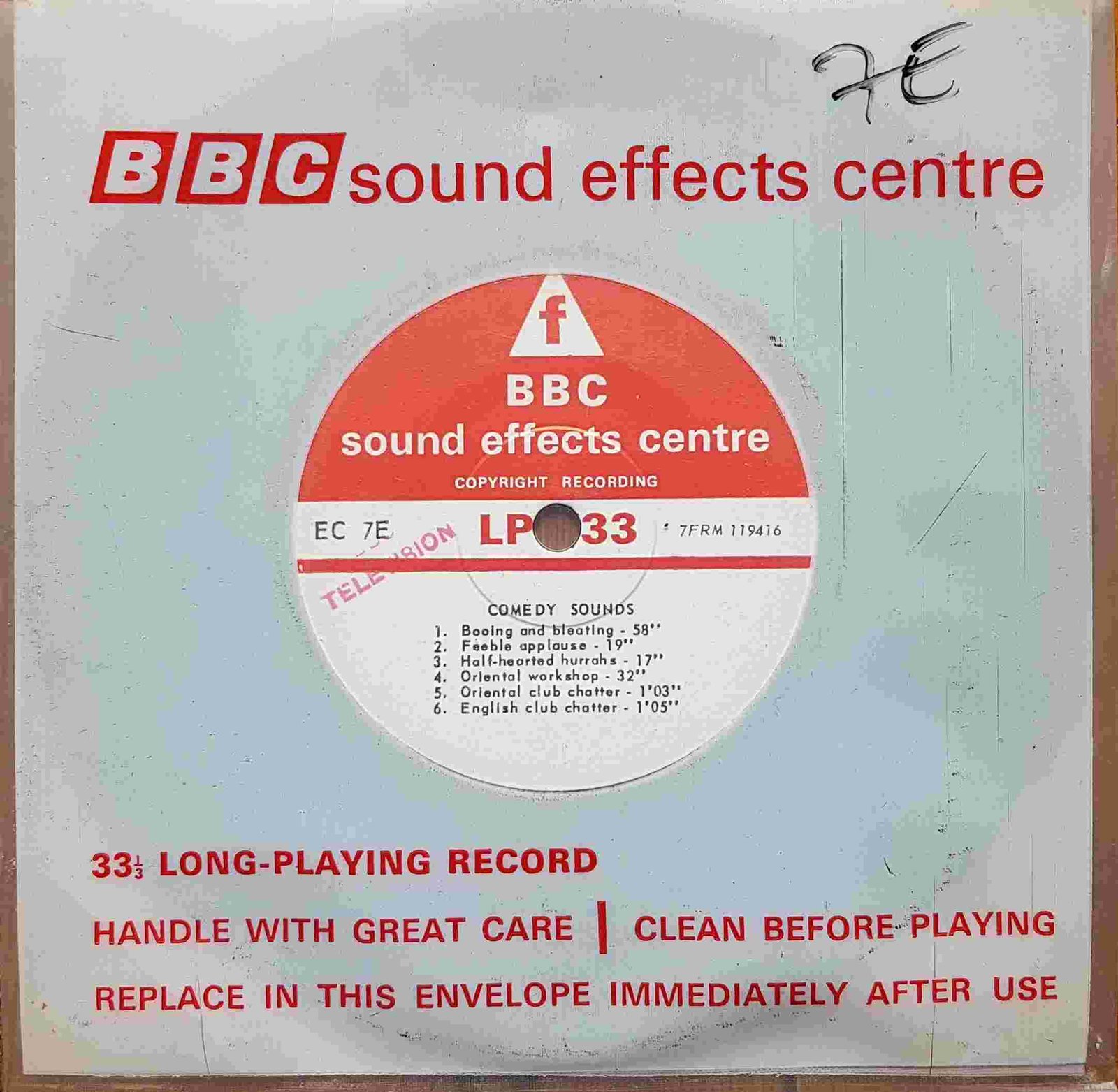 EC 7E Comedy sounds Not registered from the BBC singles - Records and Tapes library Picture of EC 7E Comedy sounds by artist Not registered from the BBC singles - Records and Tapes library