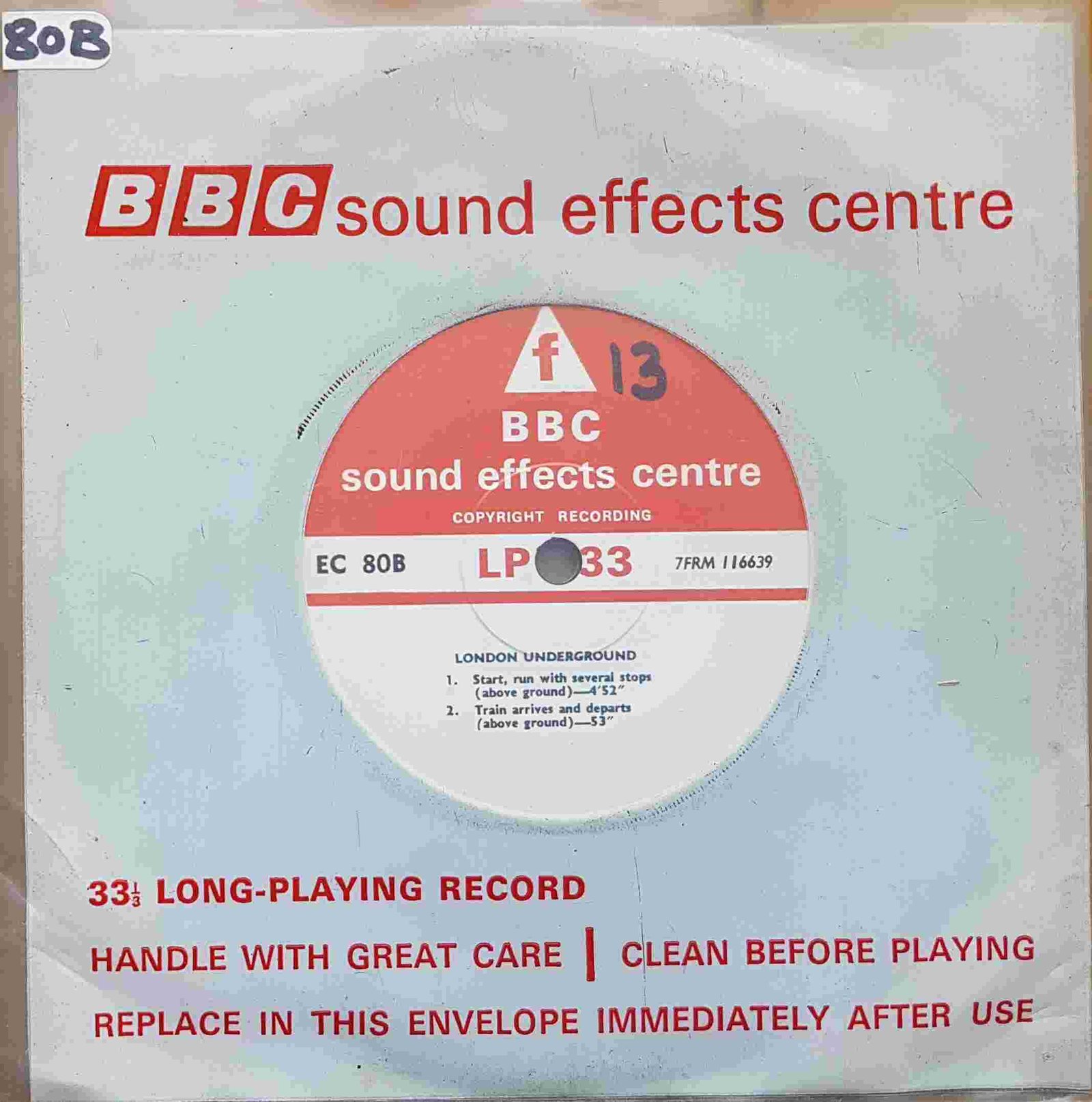 EC 80B London Underground Not registered from the BBC singles - Records and Tapes library Picture of EC 80B London Underground by artist Not registered from the BBC singles - Records and Tapes library