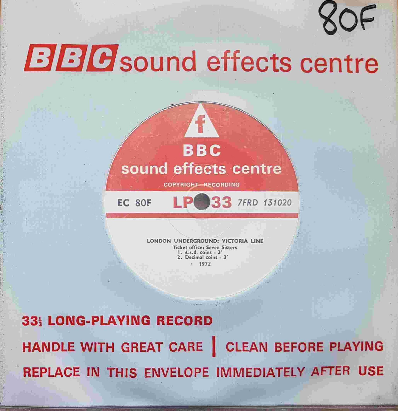 EC 80F London Underground - Victoria Line Not registered from the BBC singles - Records and Tapes library Picture of EC 80F London Underground - Victoria Line by artist Not registered from the BBC singles - Records and Tapes library