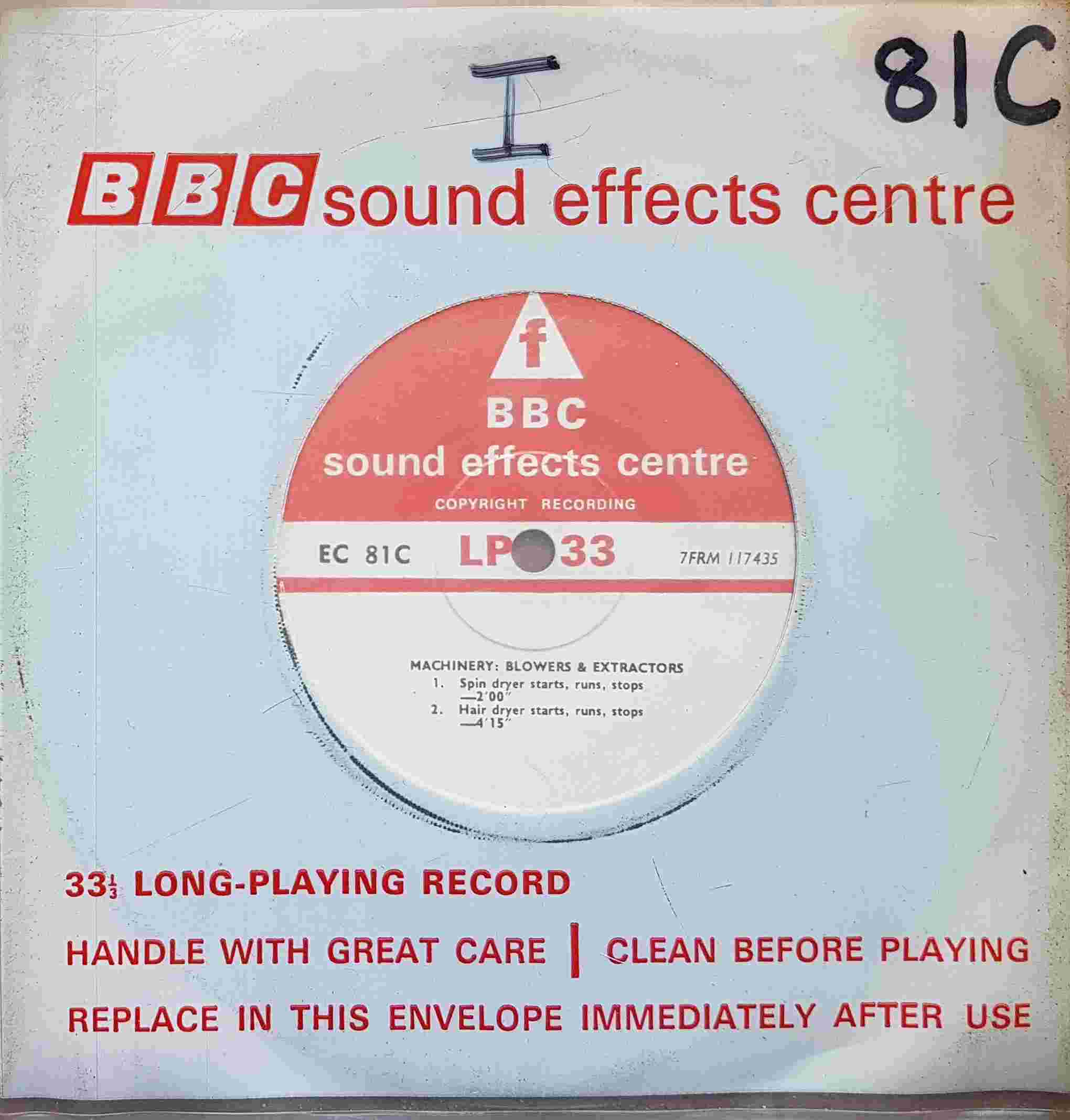 Picture of EC 81C Machinery: Blowers & extractors by artist Not registered from the BBC singles - Records and Tapes library