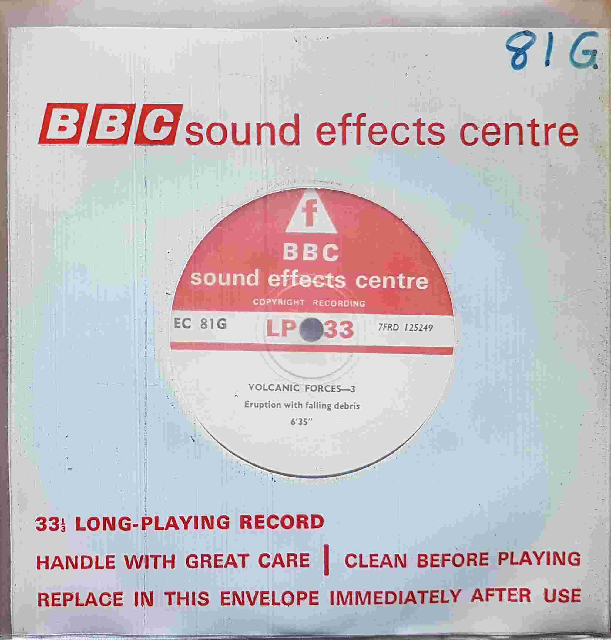 Picture of EC 81G Volcanic forces by artist Not registered from the BBC singles - Records and Tapes library