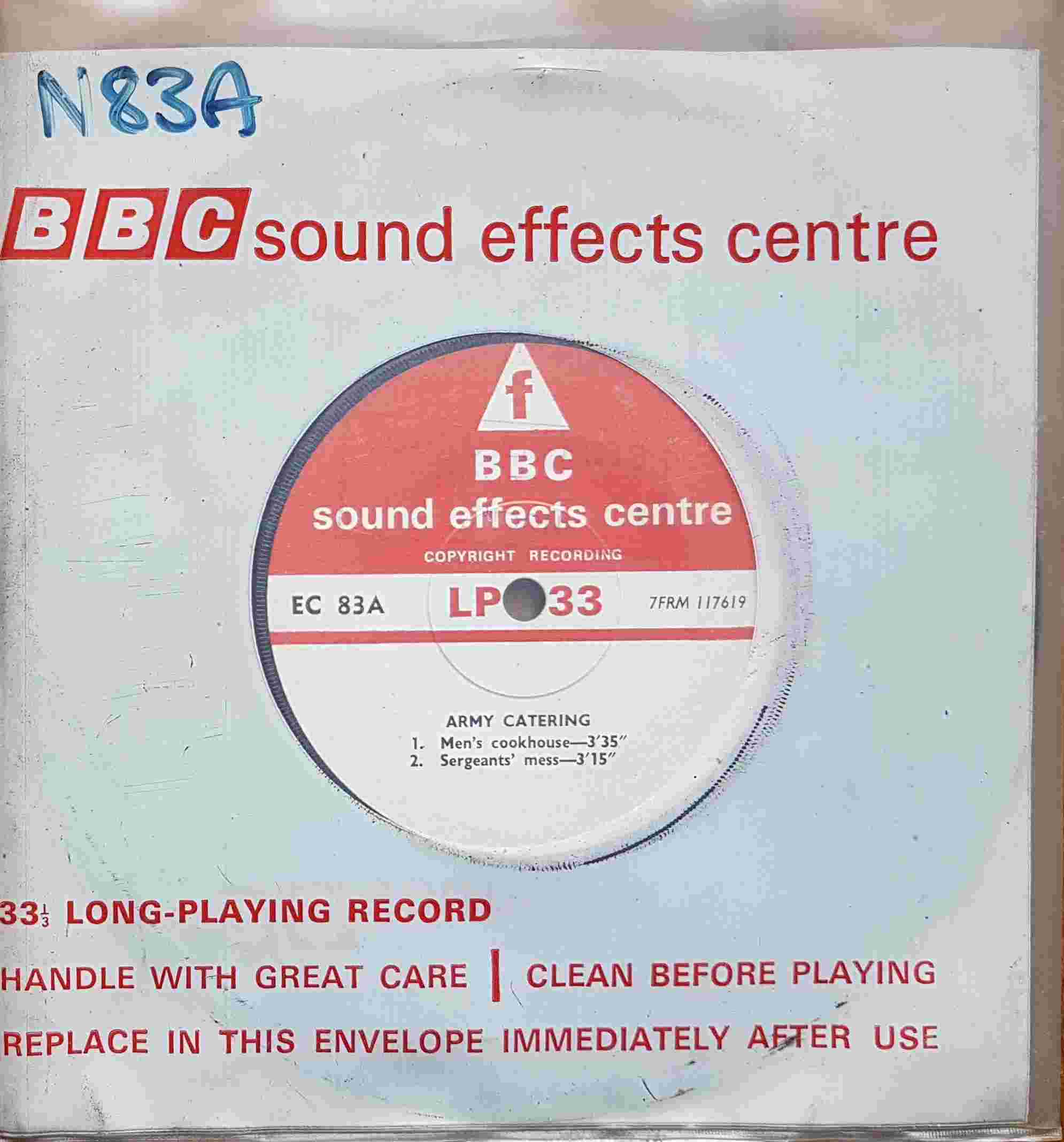 Picture of EC 83A Army catering by artist Not registered from the BBC singles - Records and Tapes library