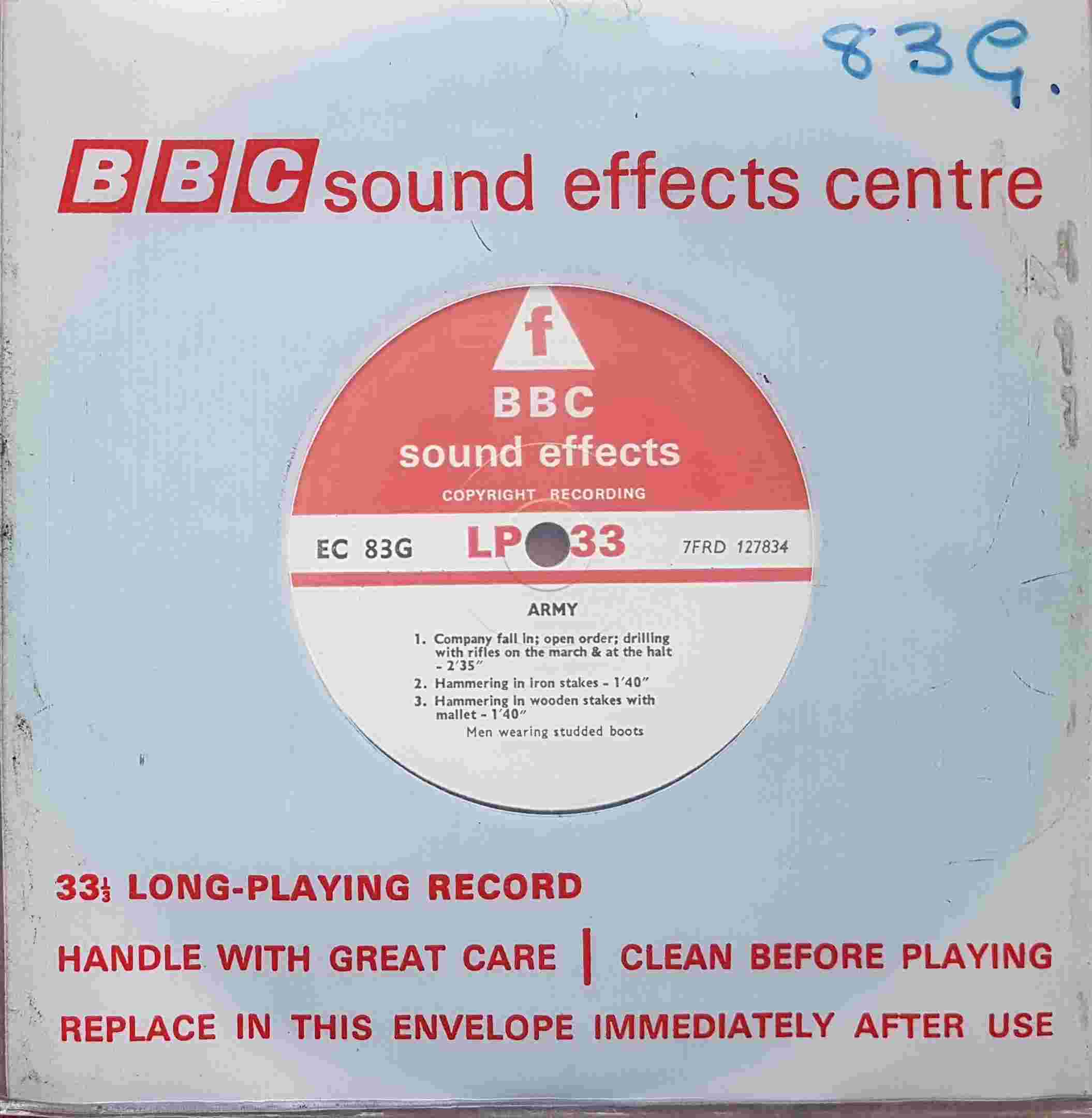 Picture of EC 83G Army by artist Not registered from the BBC singles - Records and Tapes library