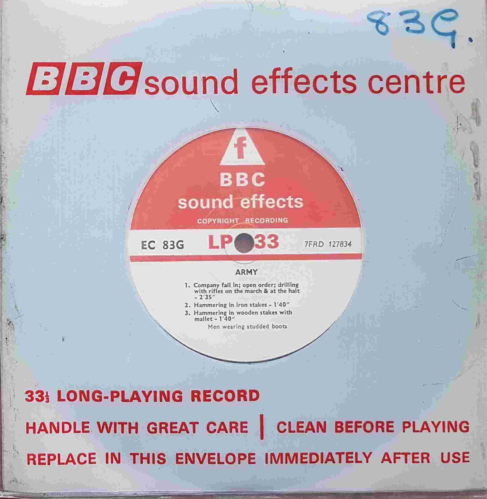 EC 83G Army Not registered from the BBC singles - Records and Tapes library Picture of EC 83G Army by artist Not registered from the BBC singles - Records and Tapes library