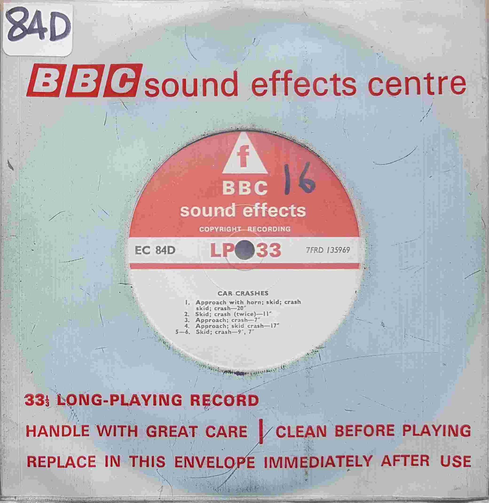 Picture of Car crashes by artist Not registered from the BBC singles - Records and Tapes library