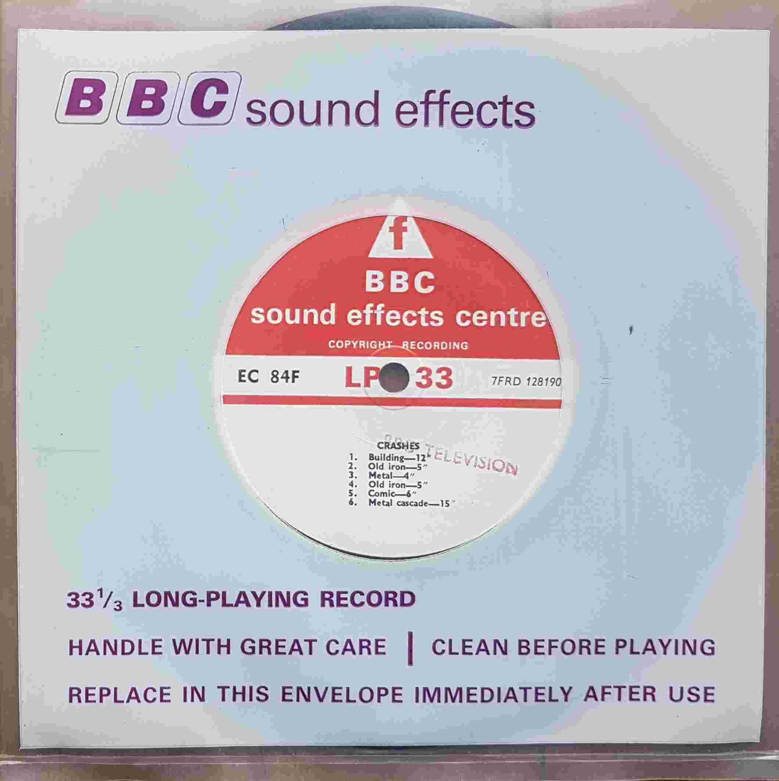 Picture of Crashes by artist Not registered from the BBC singles - Records and Tapes library