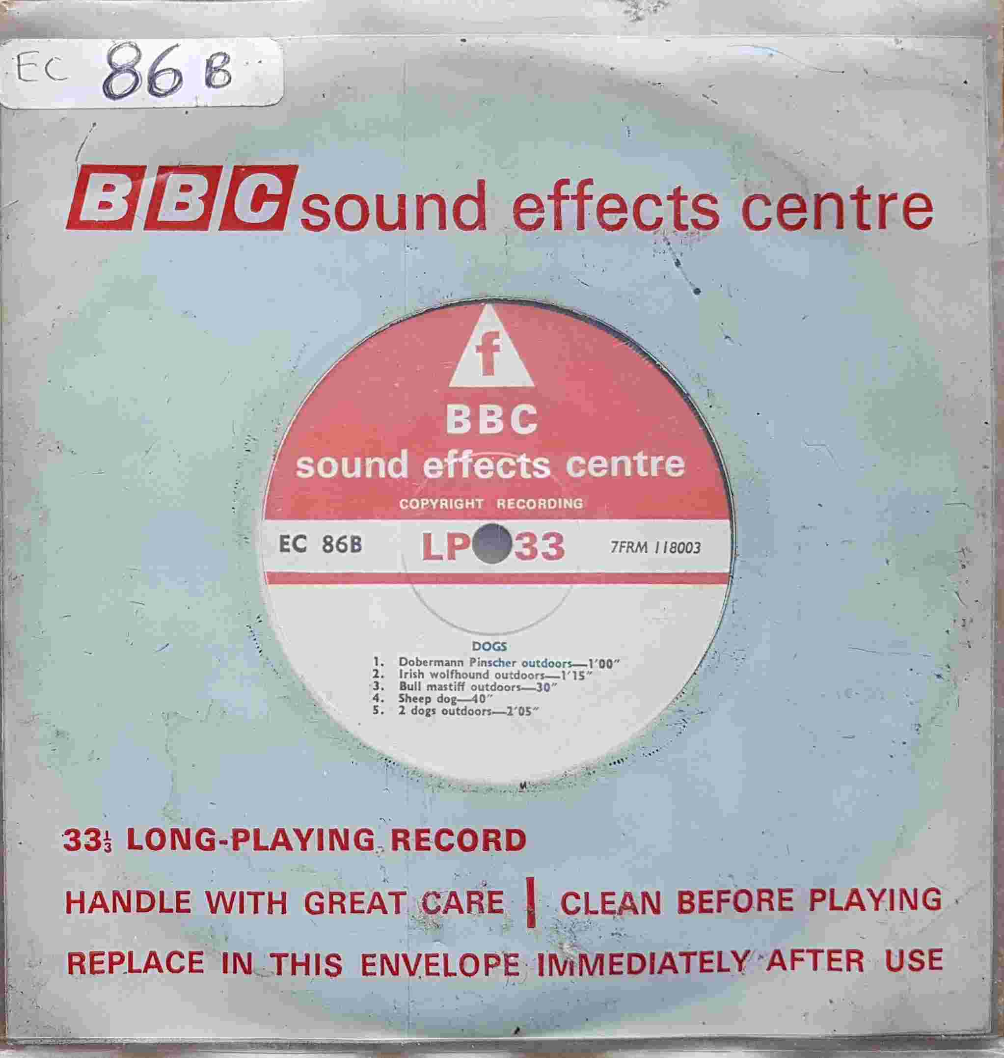 Picture of EC 86B Dogs by artist Not registered from the BBC singles - Records and Tapes library