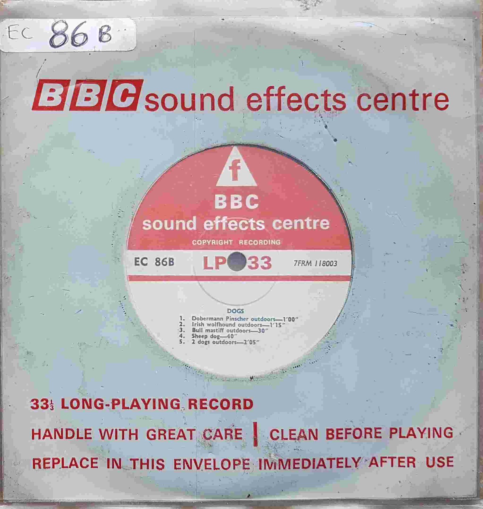 EC 86B Dogs Not registered from the BBC singles - Records and Tapes library Picture of EC 86B Dogs by artist Not registered from the BBC singles - Records and Tapes library