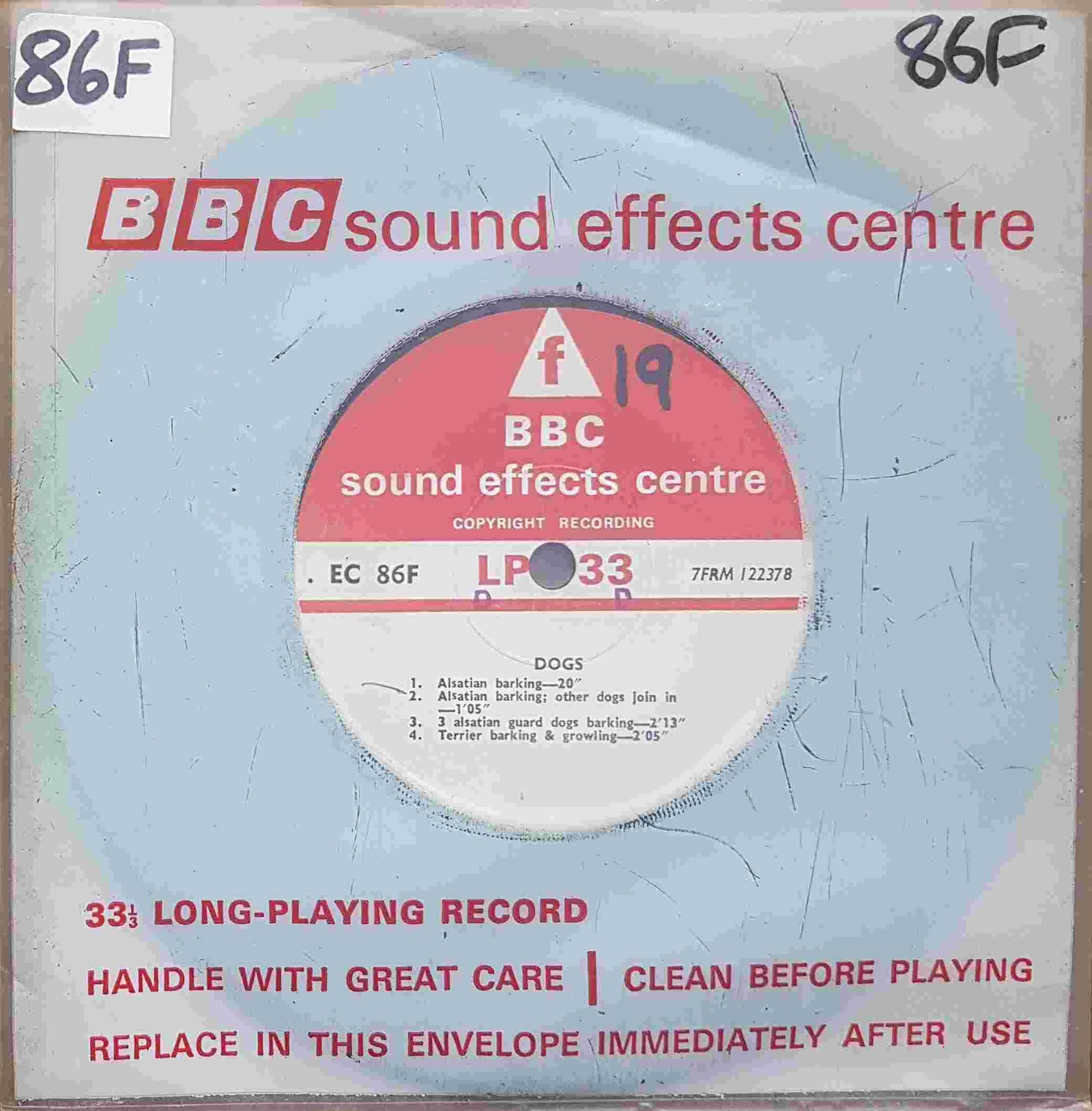 EC 86F Dogs Not registered from the BBC singles - Records and Tapes library Picture of EC 86F Dogs by artist Not registered from the BBC singles - Records and Tapes library