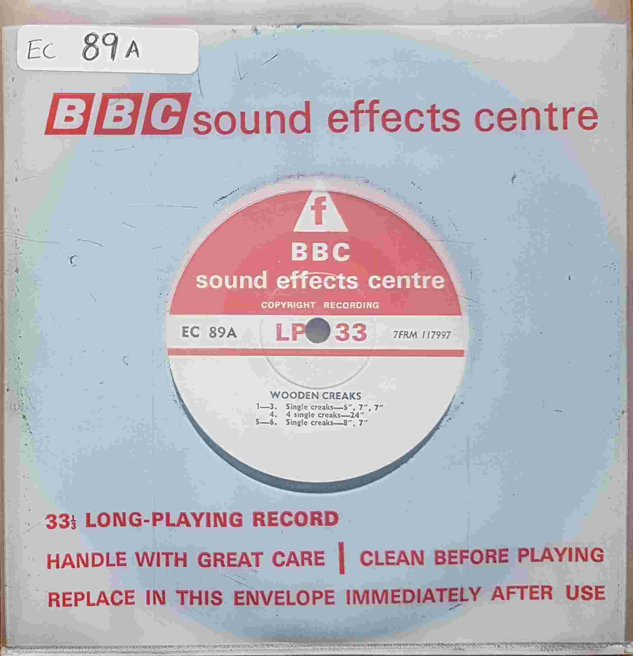 Picture of EC 89A Wooden creaks by artist Not registered from the BBC singles - Records and Tapes library